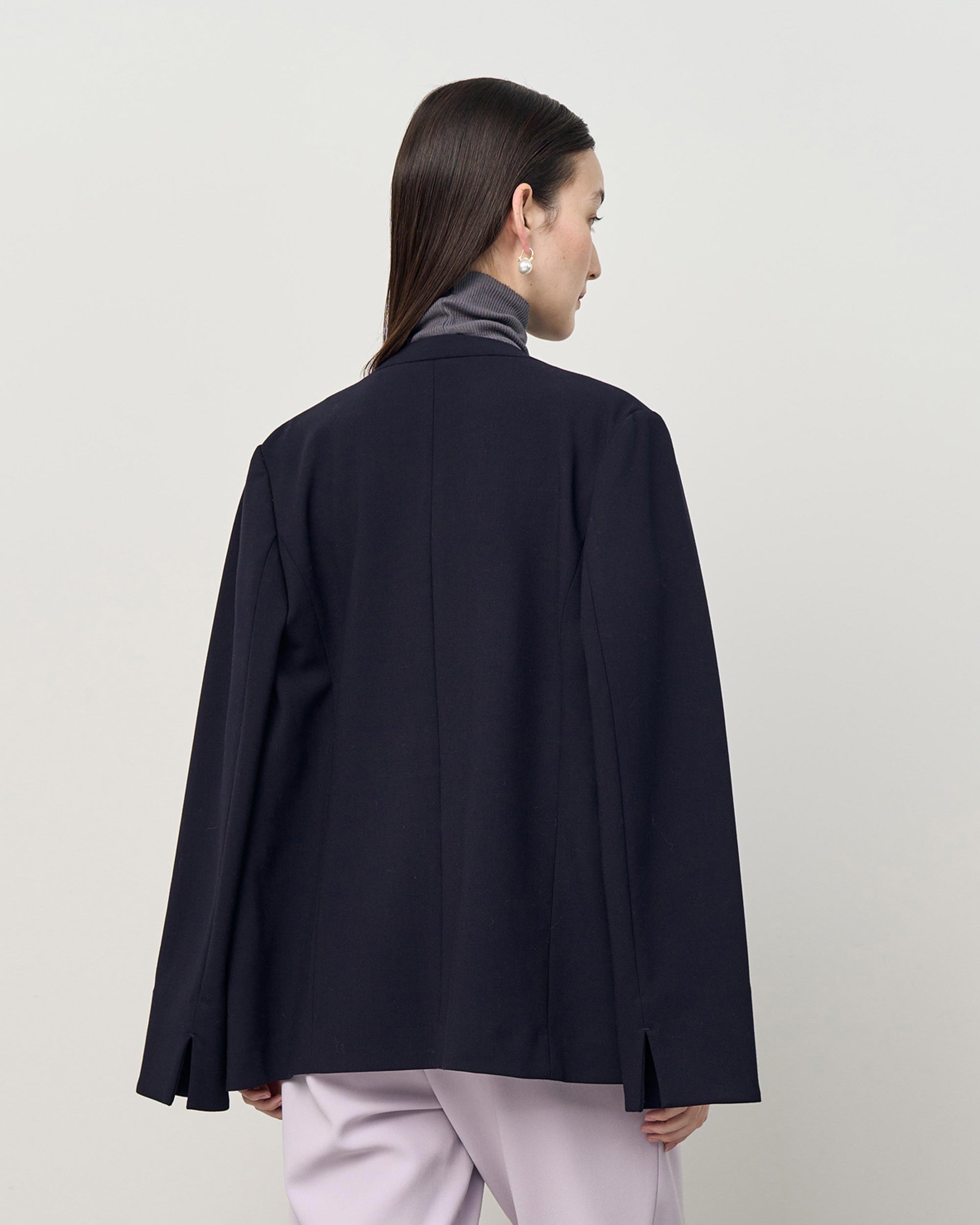 ウールライクノーカラージャケット