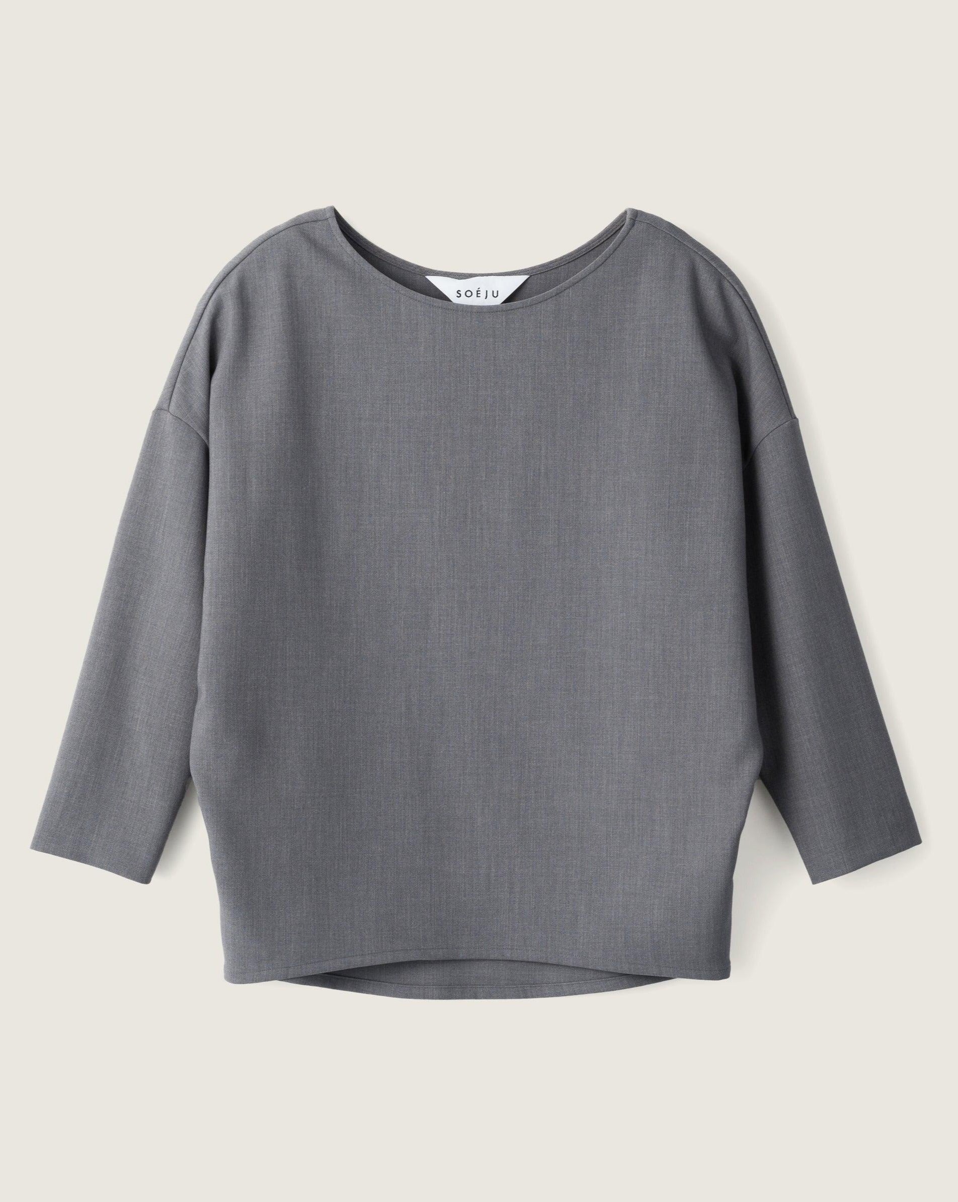 ウールライクコクーンブラウス8分袖