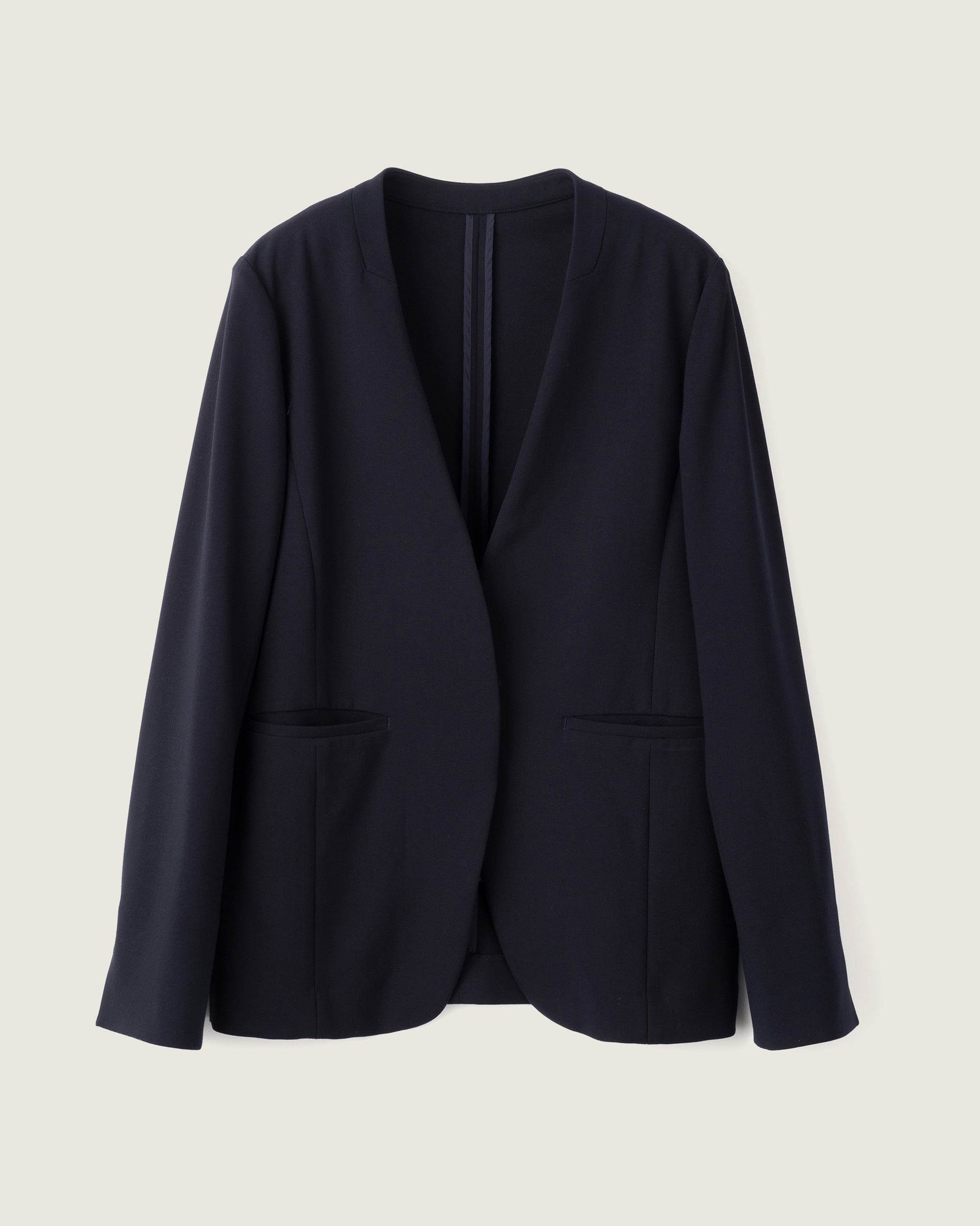 ウールライクノーカラージャケット