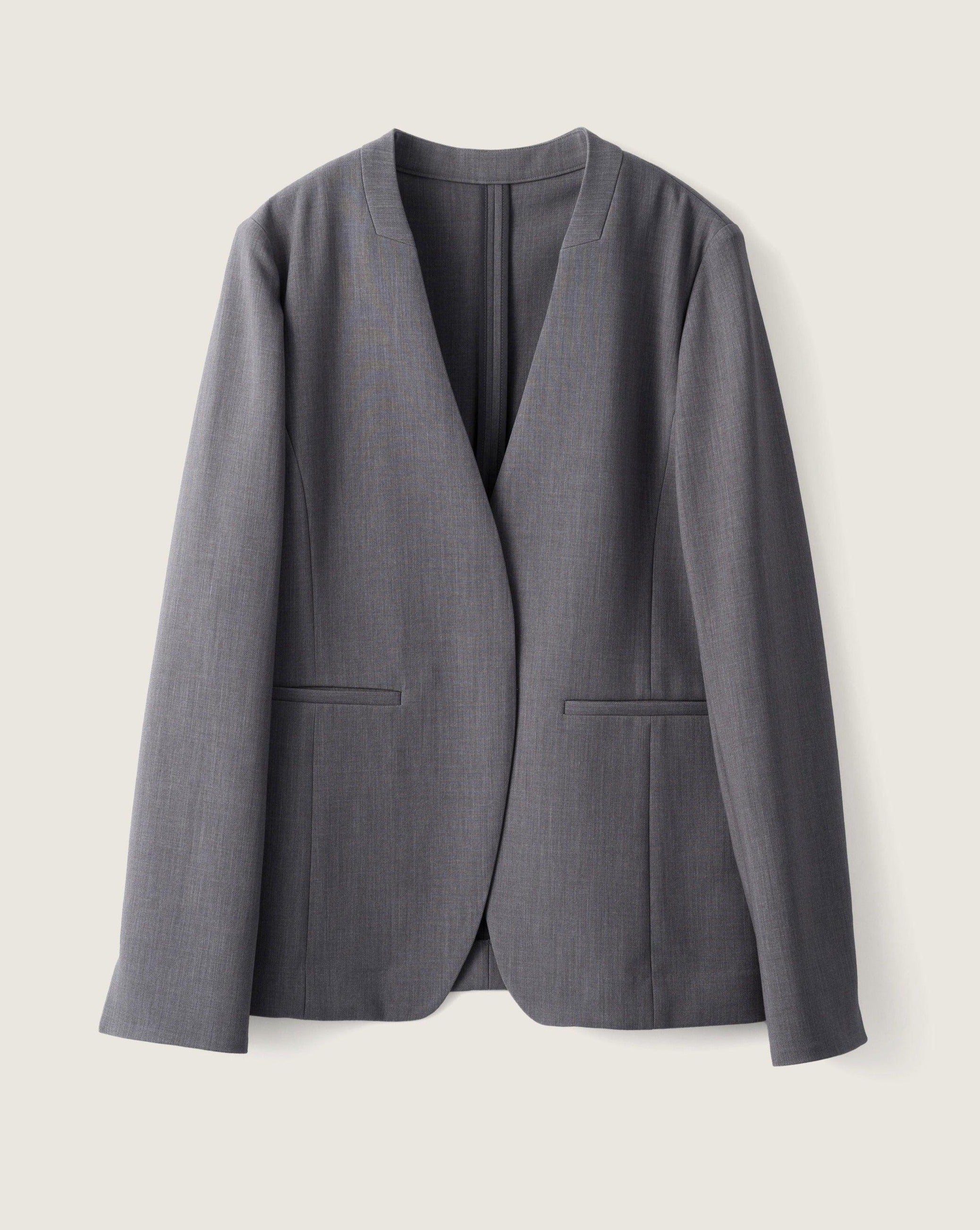 ウールライクノーカラージャケット