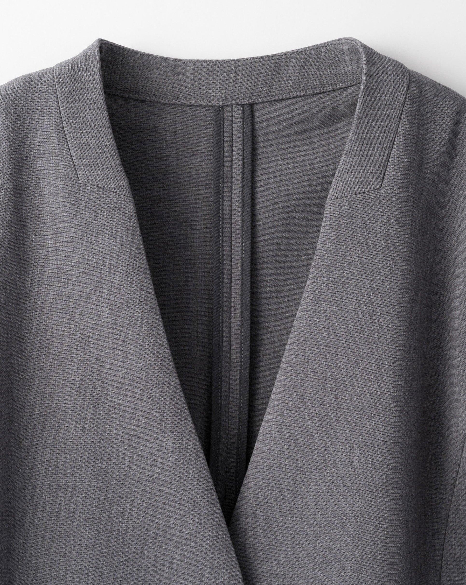 ウールライクノーカラージャケット