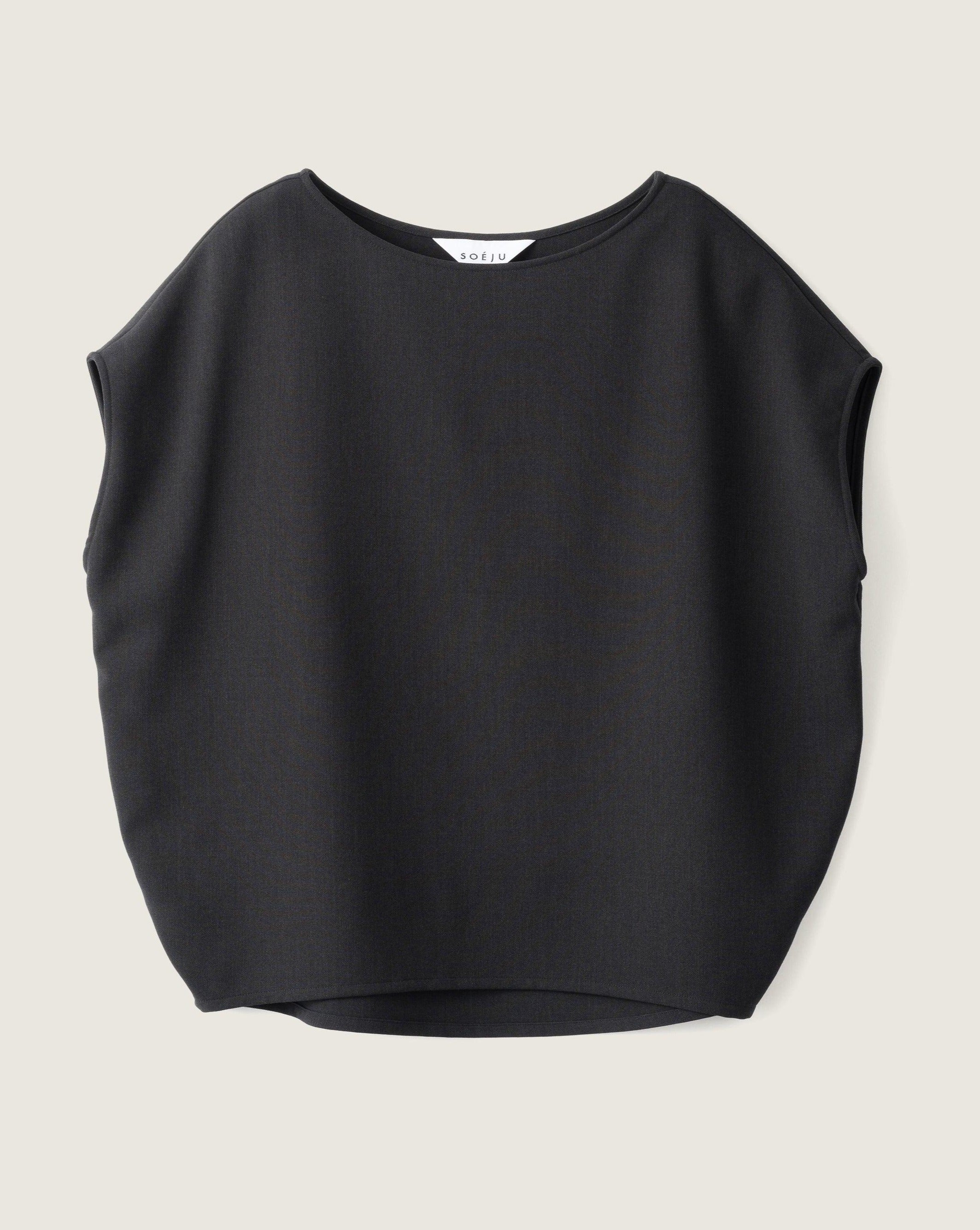 ウールライクショートスリーブコクーンブラウス