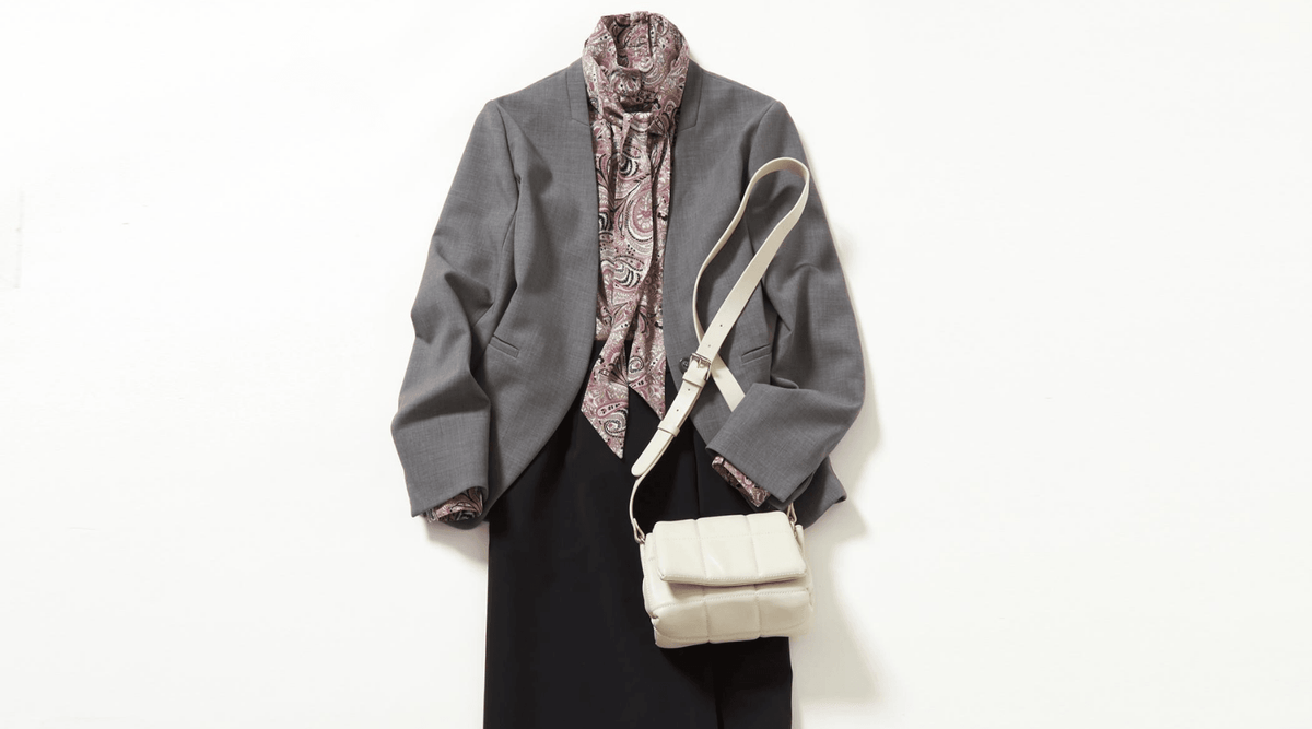 ジャケットを着ても脱いでも華やかな、ブラウスから発想する4つのスタイルアイディア - SOÉJU online store (ソージュ オンラインストア)