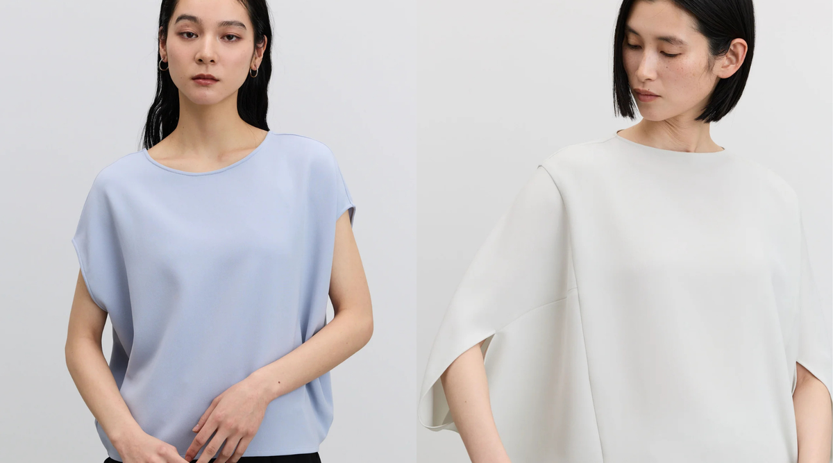 【新作・再入荷】ご好評のショートスリーブコクーンブラウスとライトクロスコクーンシルエットブラウスが再入荷