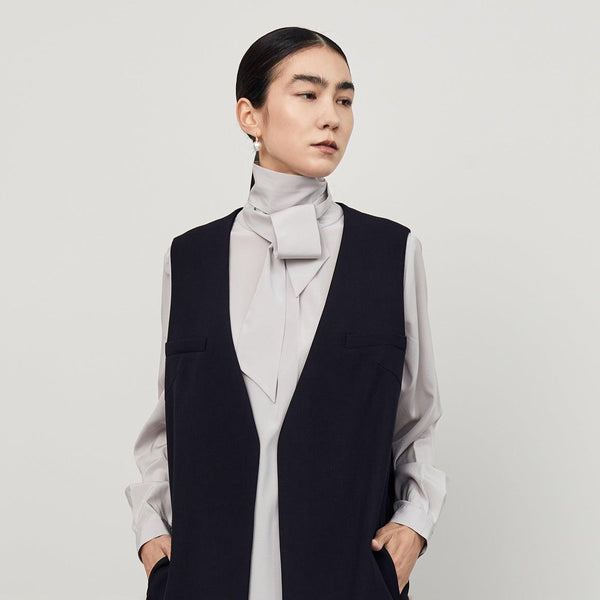 SOÉJU ソージュ　ウールライクロングジレ　ネイビー ソージュウールライクロングジレネイビー