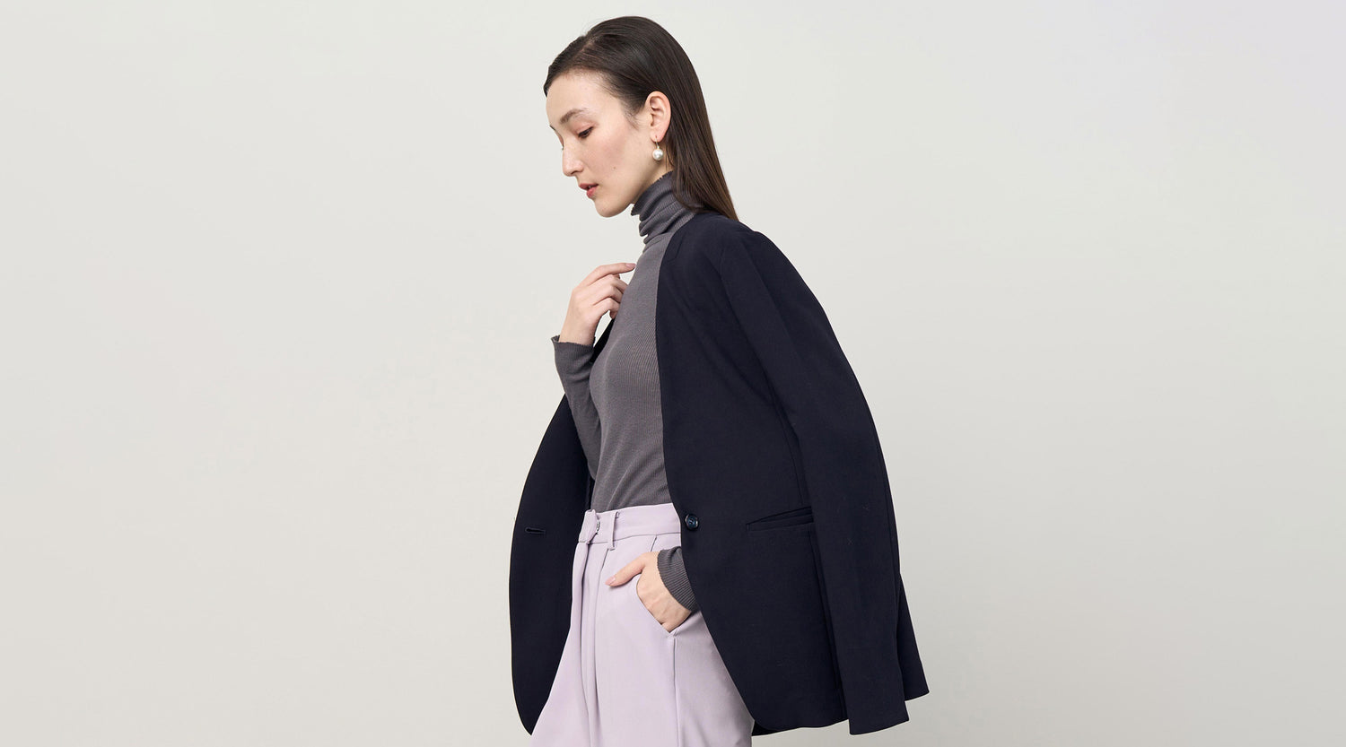 【1月3週のおすすめ】快適な着心地でデイリーからセレモニーまで。ウールライクノーカラージャケットに新色、新サイズが登場しました。