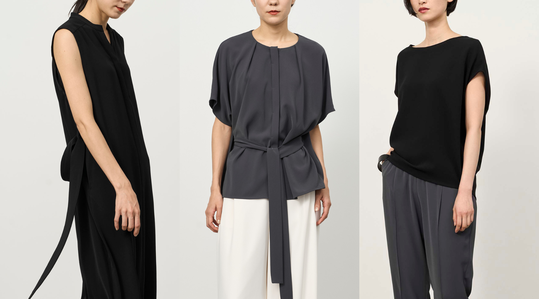 SOEJU ソージュ ヴィンテージ サテン パンツ チャコール M ヴィンテージサテンパンツ - SOÉJU online store｜上質な大人の