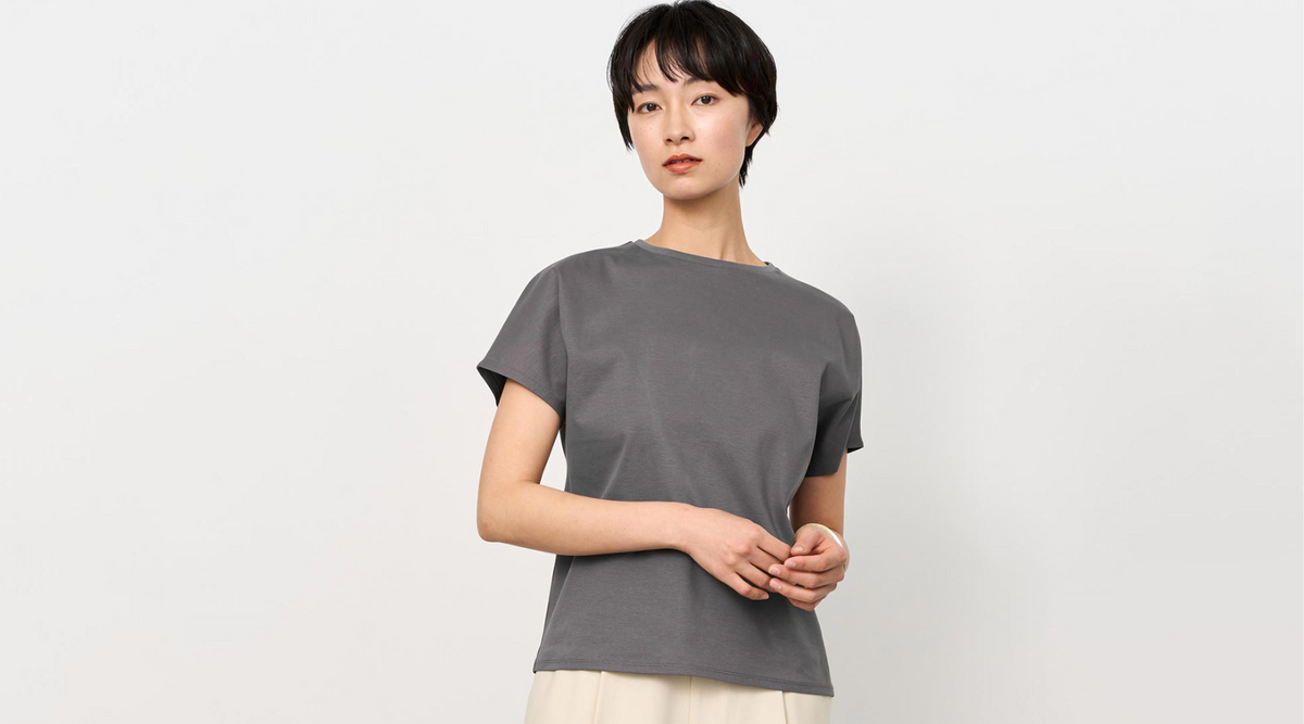 【新作・再入荷】多機能できれい見え。新しいタイプのTシャツカットソー2型｜シルクワイドリブシリーズなど人気アイテム再入荷