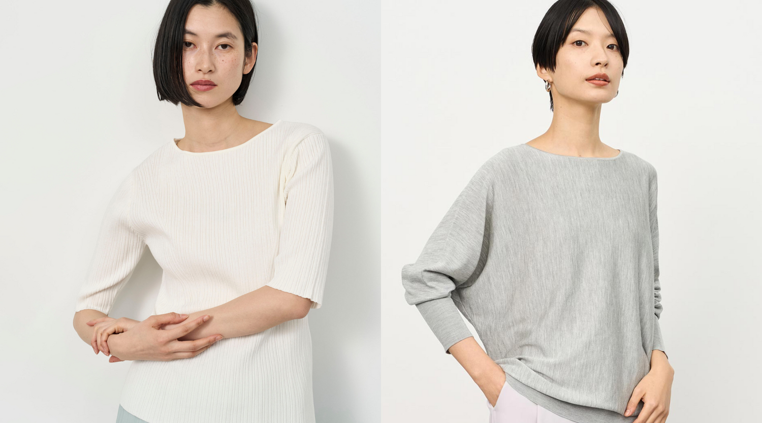 【再入荷】即完売した上品ニット2型。定番カラーが再入荷｜涼やかなランダムリブシリーズ