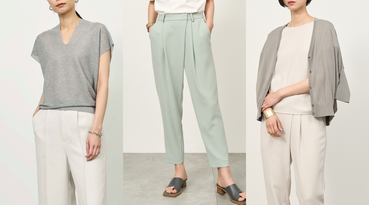 【再入荷】この夏着たい上品アイテム。涼感あふれるニュアンスカラー3型が再入荷