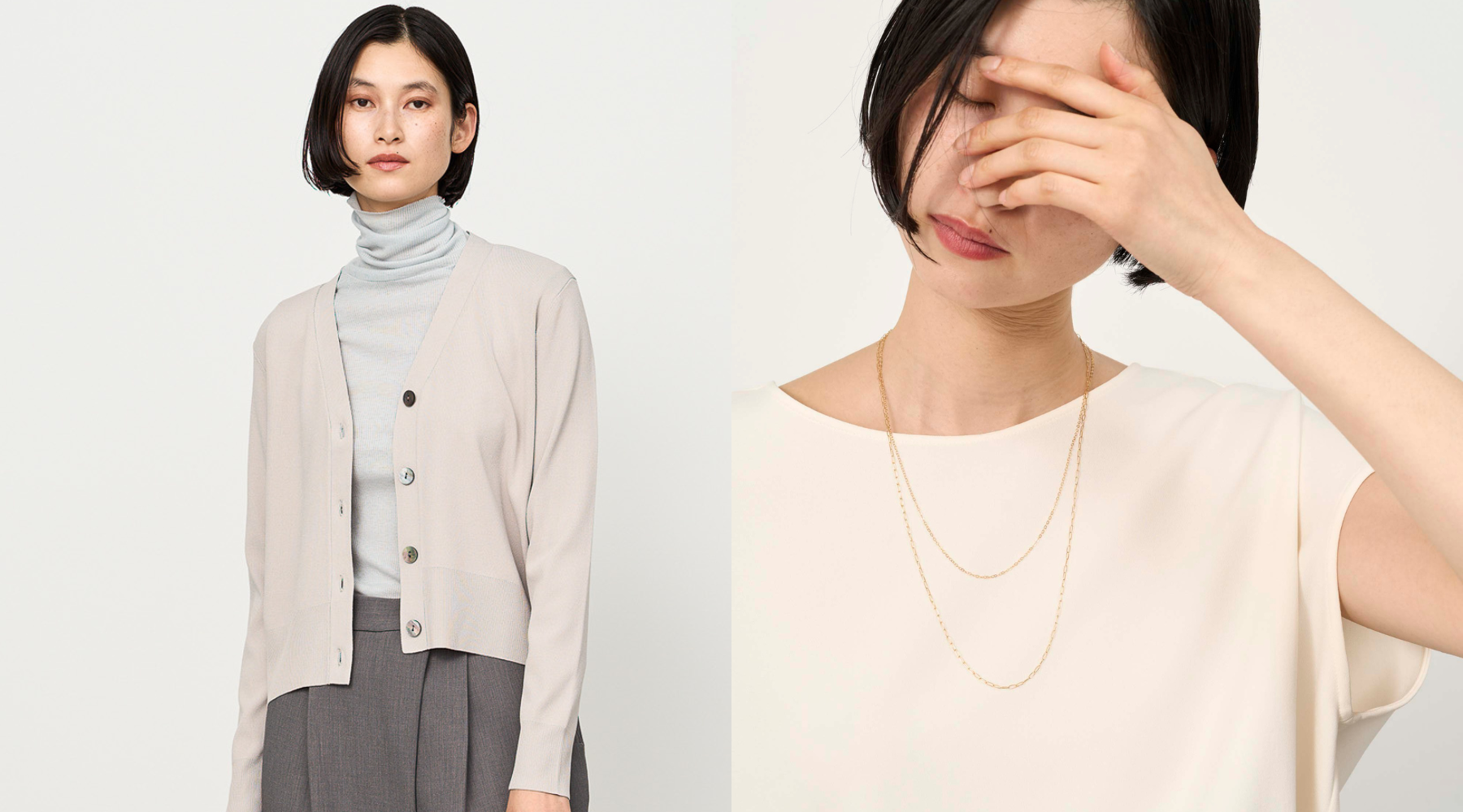 再入荷】シーズンレスに活躍するVネックショートニット