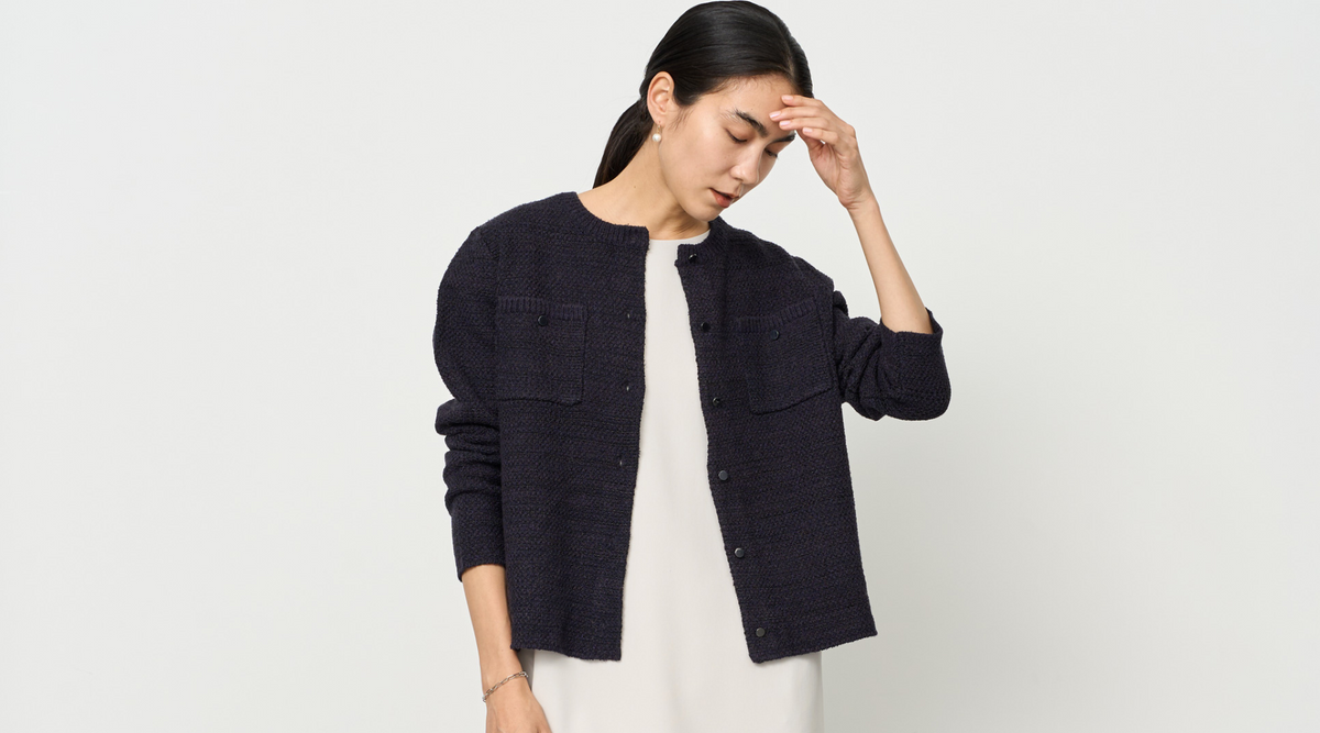 【再入荷】一枚まとって上品に決まる鹿の子ニットカーディガン｜装いを格上げするアクセサリーが再入荷