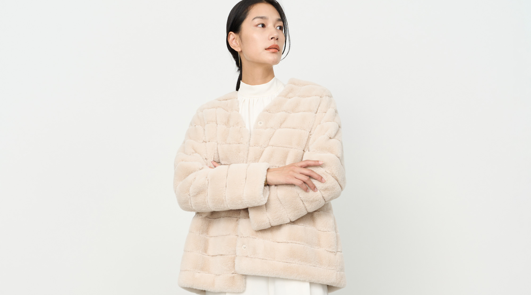 新品【定価13万】Yukiko Hanai リバーシブル シルク ファー コート ☆リバーシブル最高級☆YUKIKO HANAI フォックス シルク ミドル