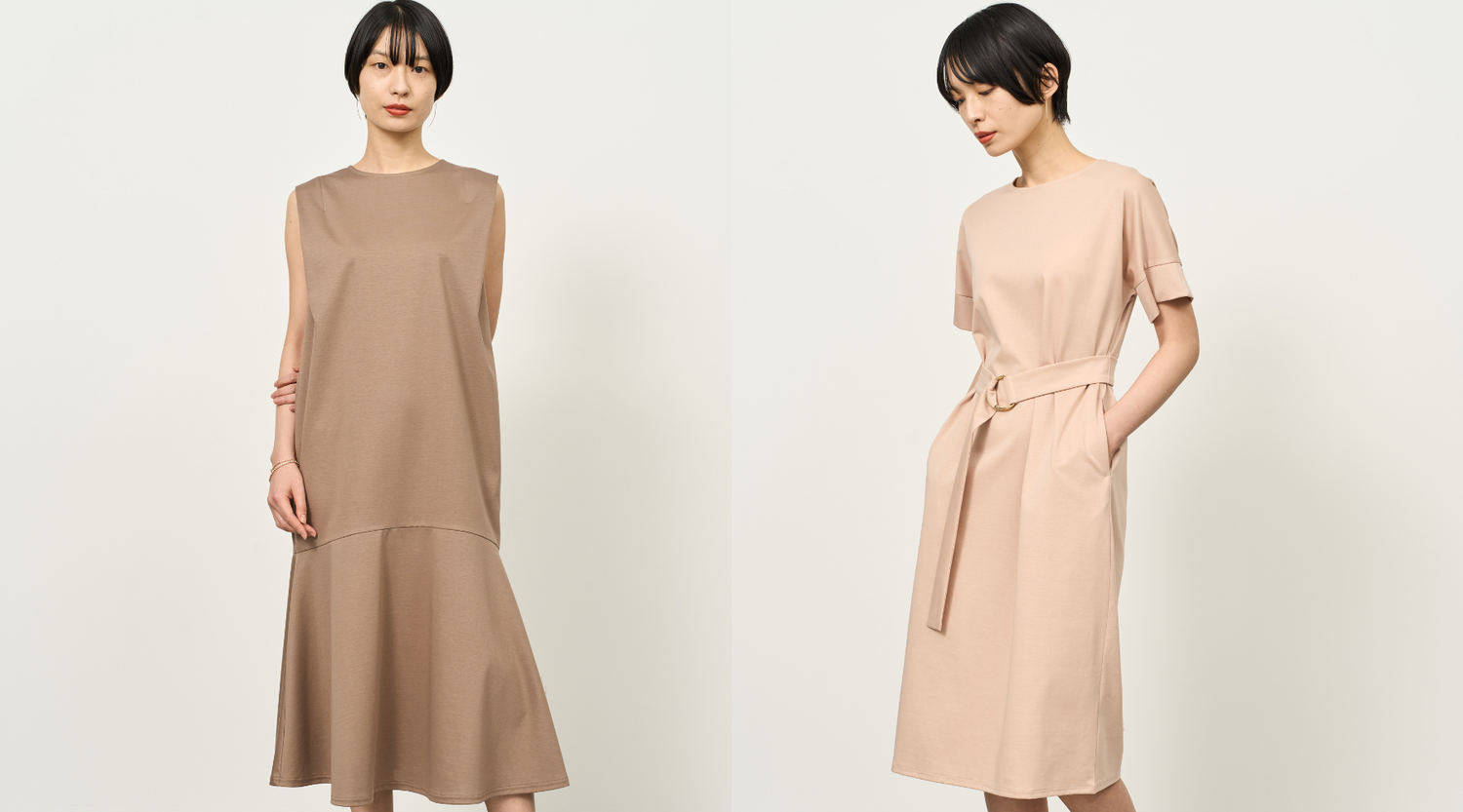 新作入荷】一枚でさらりと上品に。夏も快適なジャージーワンピース2 新作入荷】一枚でさらりと上品に。夏も快適なジャージーワンピース2