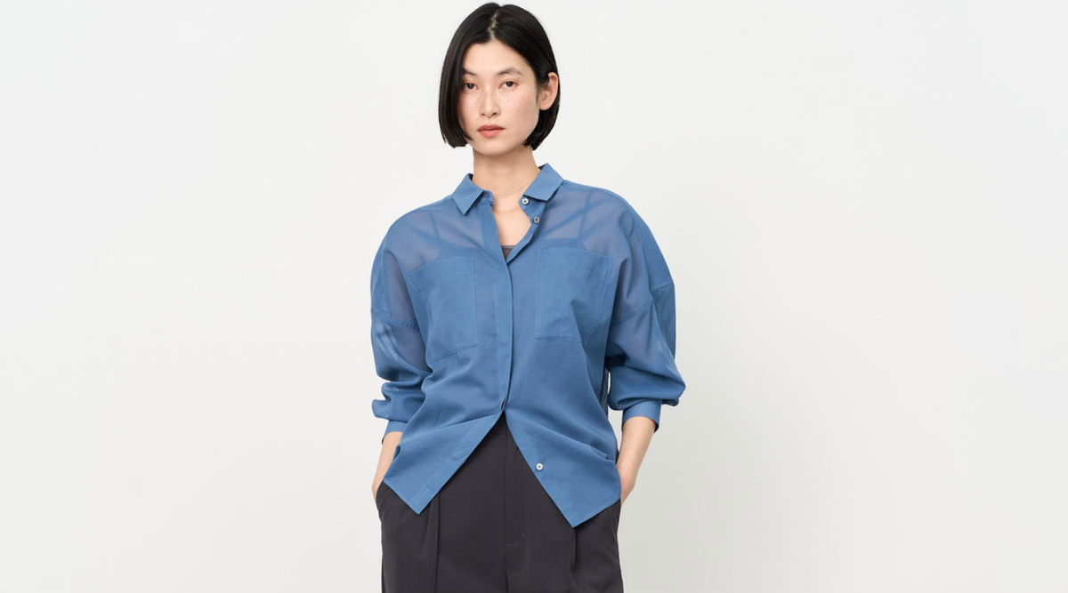 【再入荷】即完売したシアーシャツの人気カラー｜定番コクーンブラウスが夏仕様のシルエットで再入荷