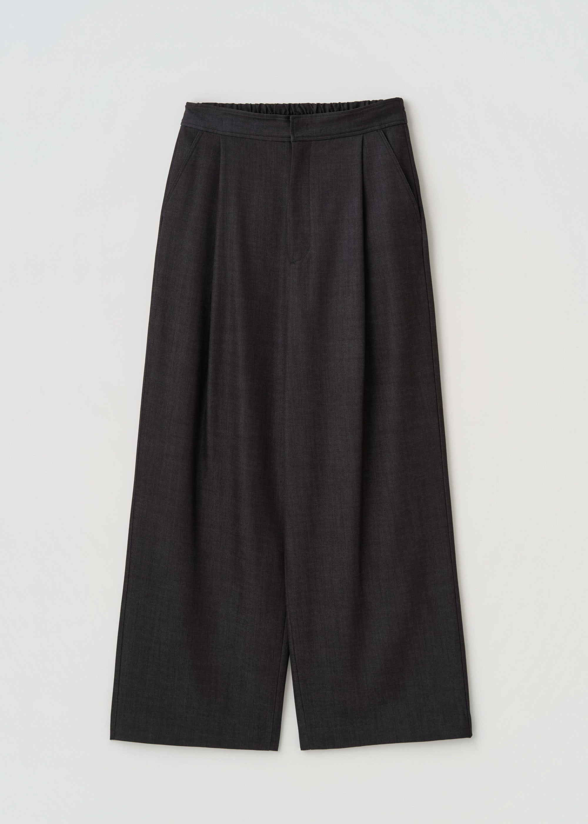 デニムライクタックワイドパンツ