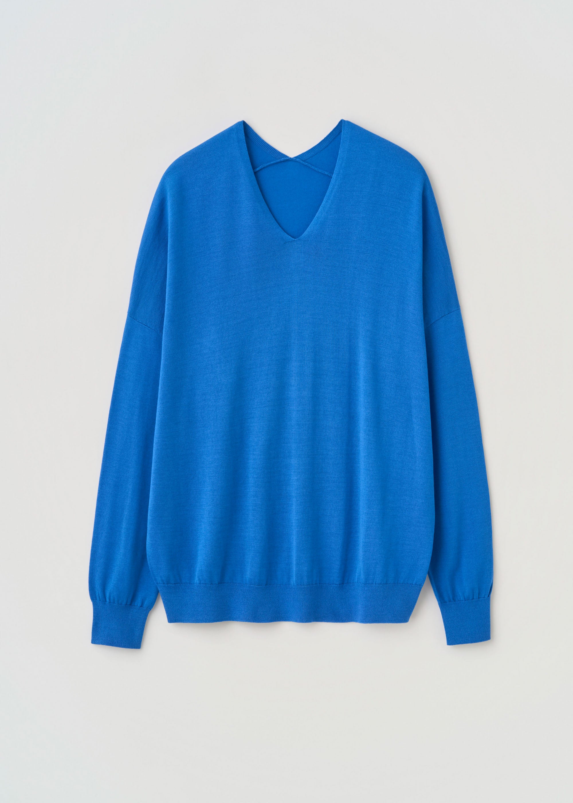 シルクコットンVネックニット