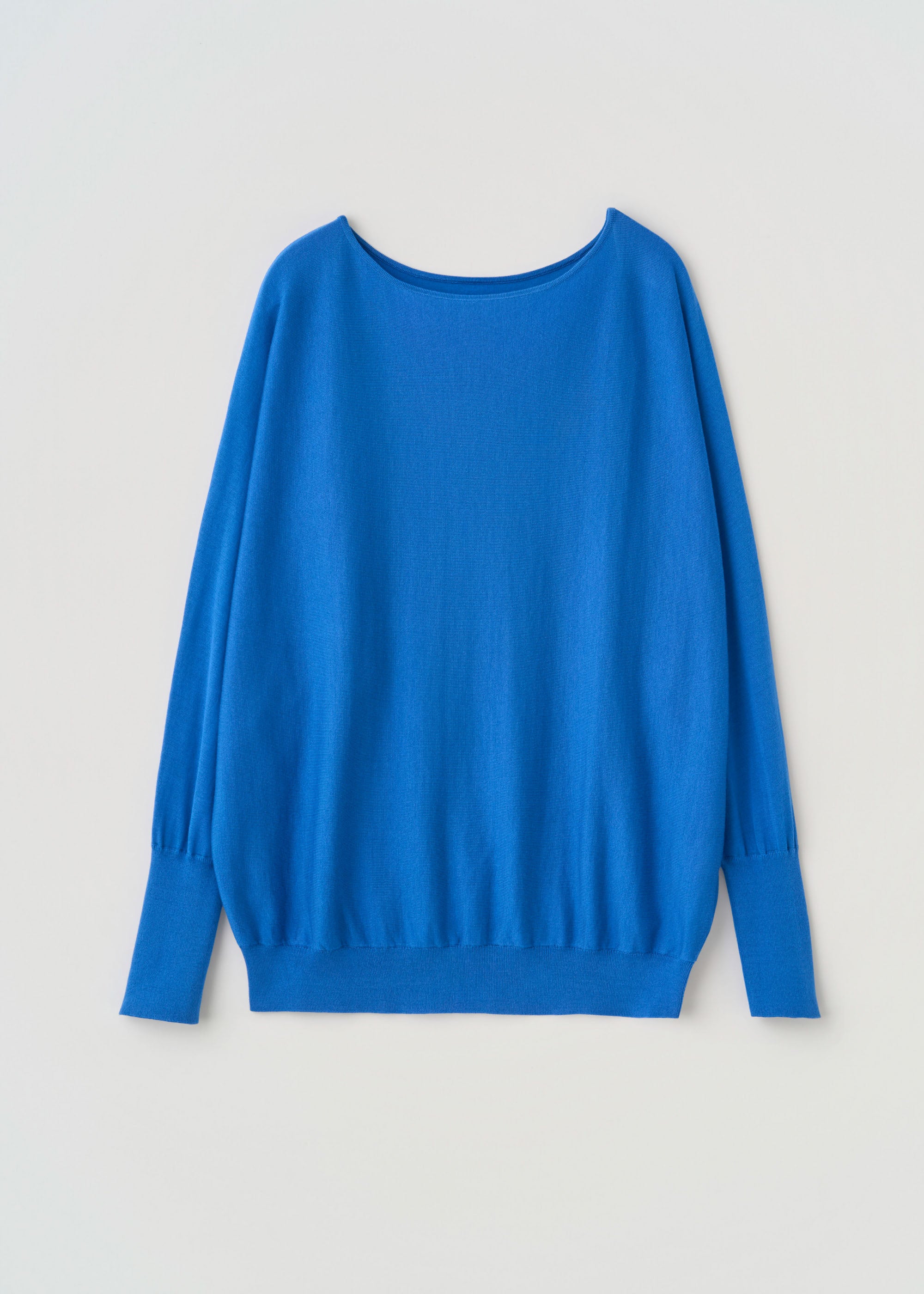 シルクコットンボートネックニット