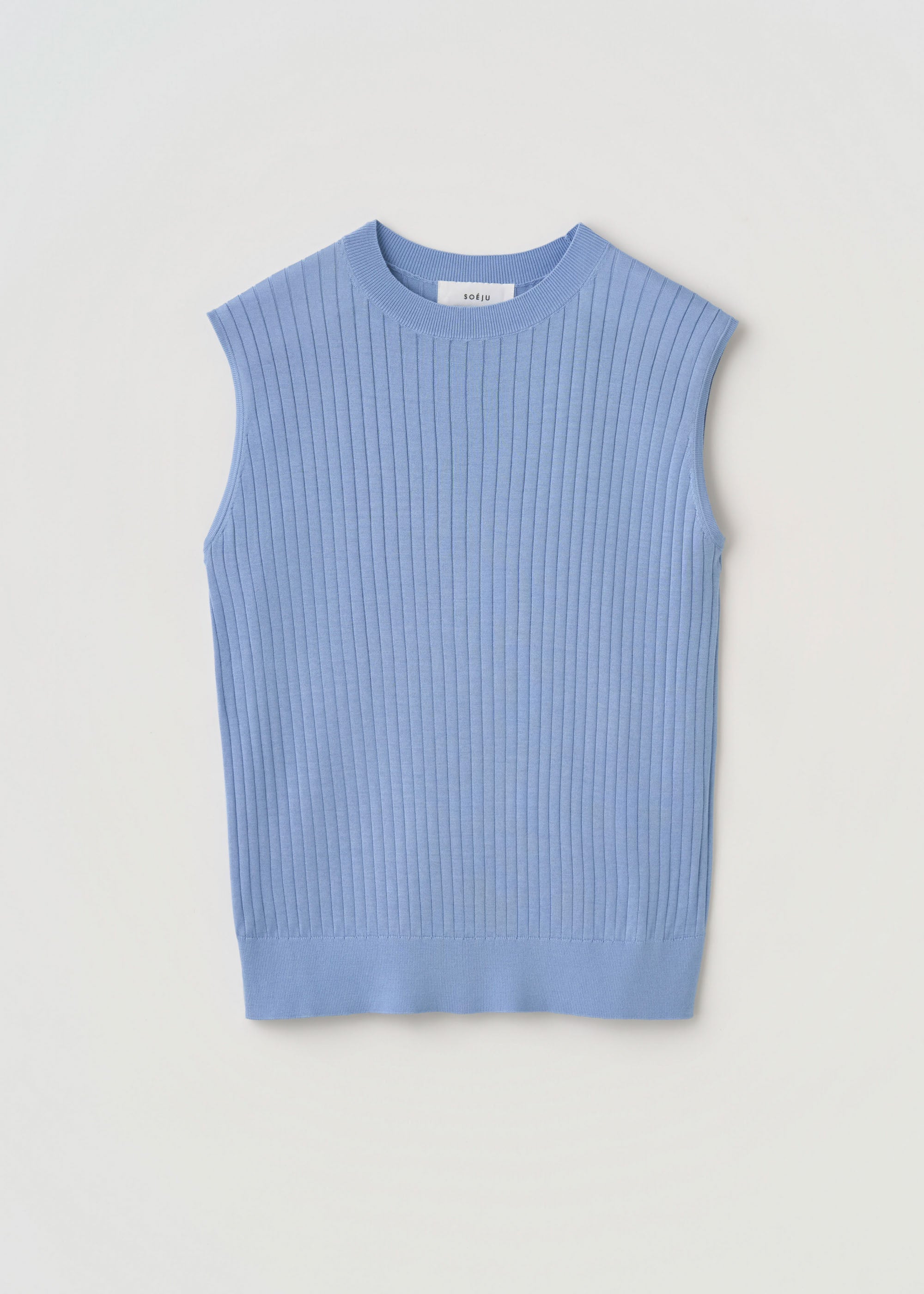 シルクワイドリブノースリーブニット - SOÉJU online store｜上質な