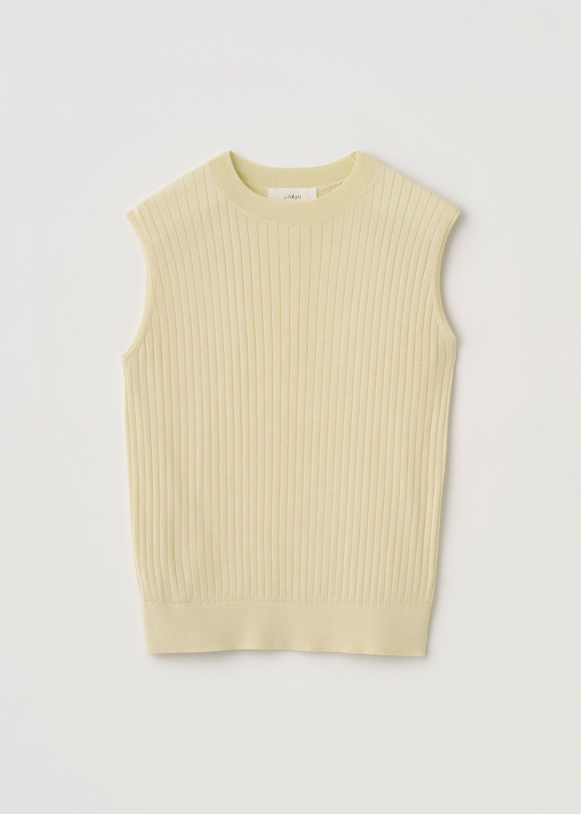 シルクワイドリブノースリーブニット