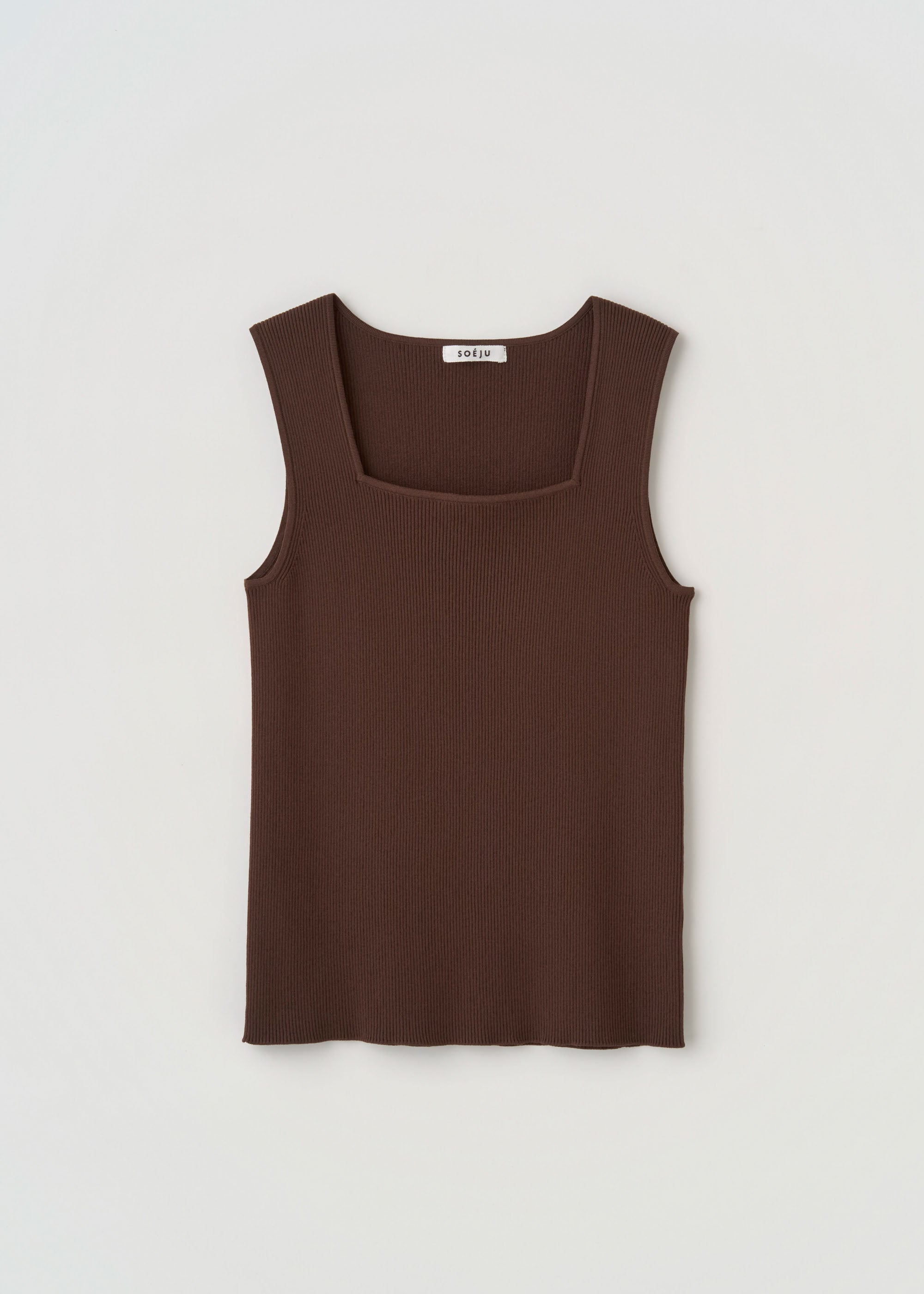 美Neck ノースリーブニット (スクエアネック)- SOÉJU online store