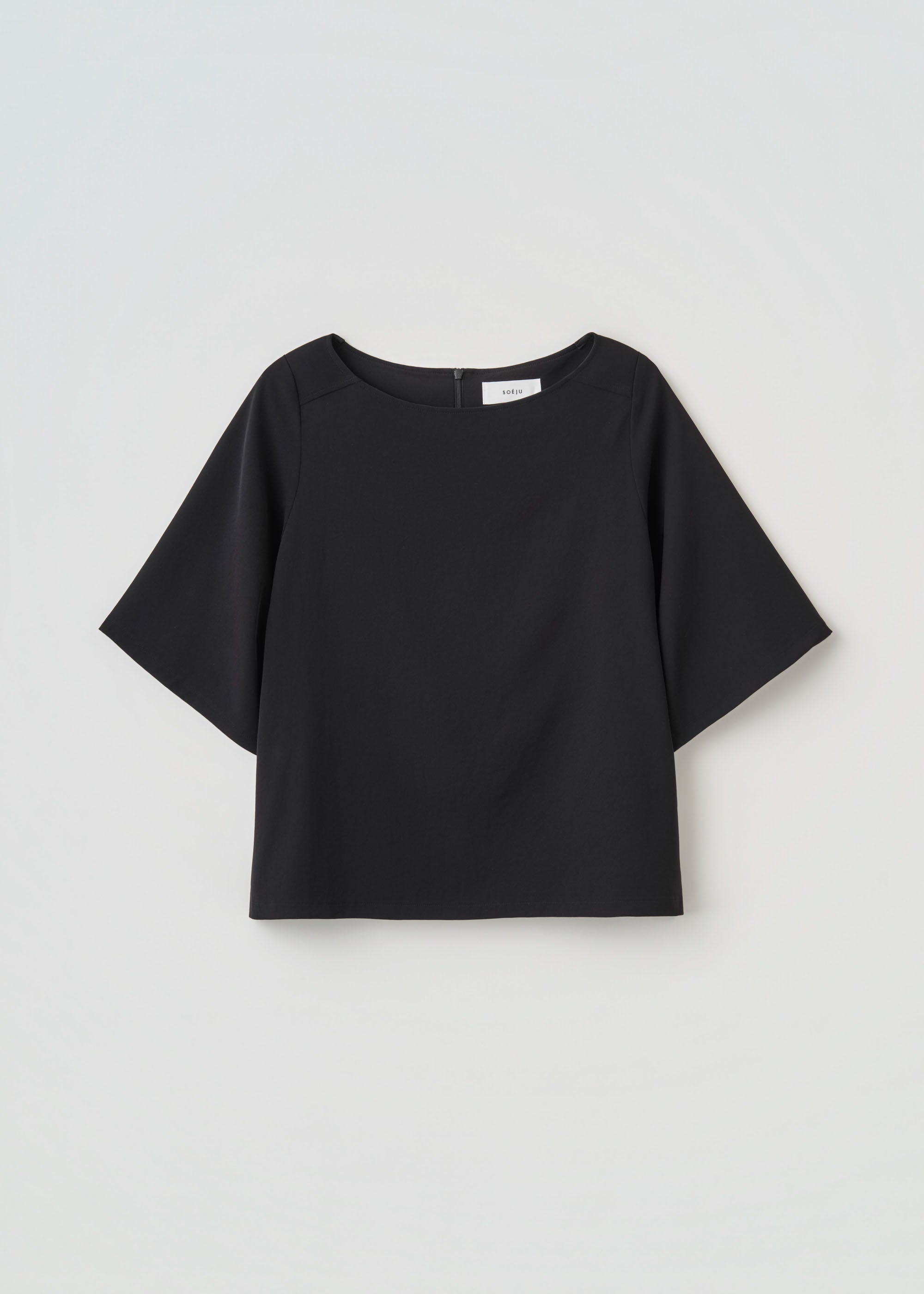 ヴィンテージサテンボートネックTブラウス