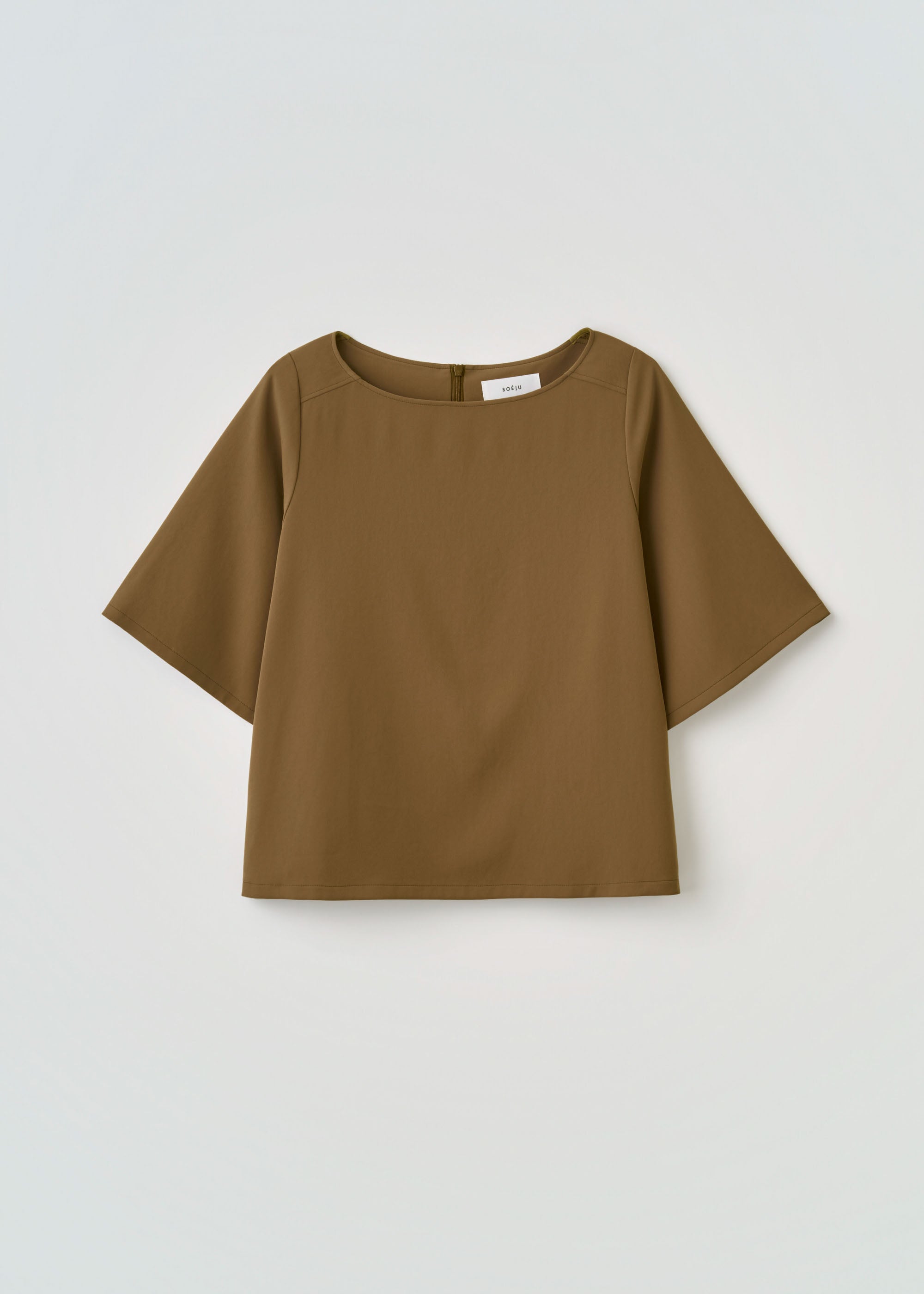 ヴィンテージサテンボートネックTブラウス