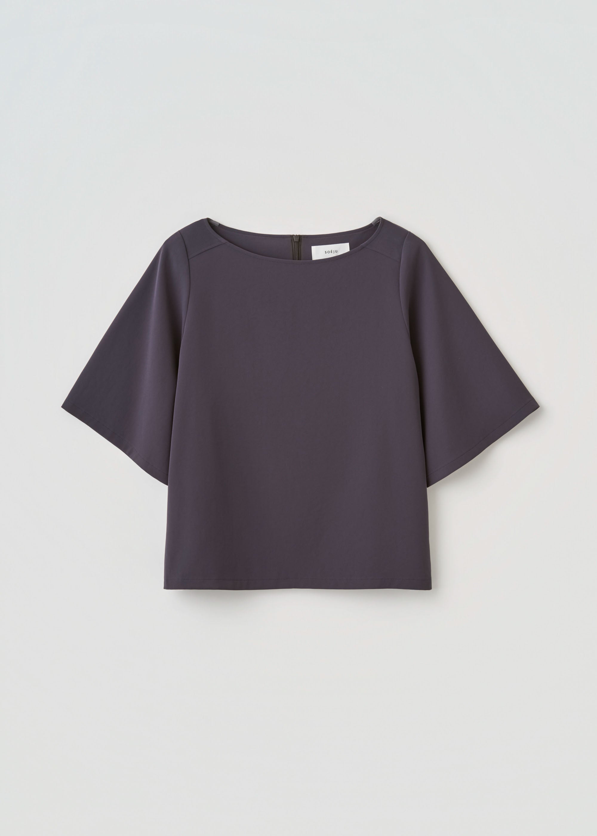 ヴィンテージサテンボートネックTブラウス