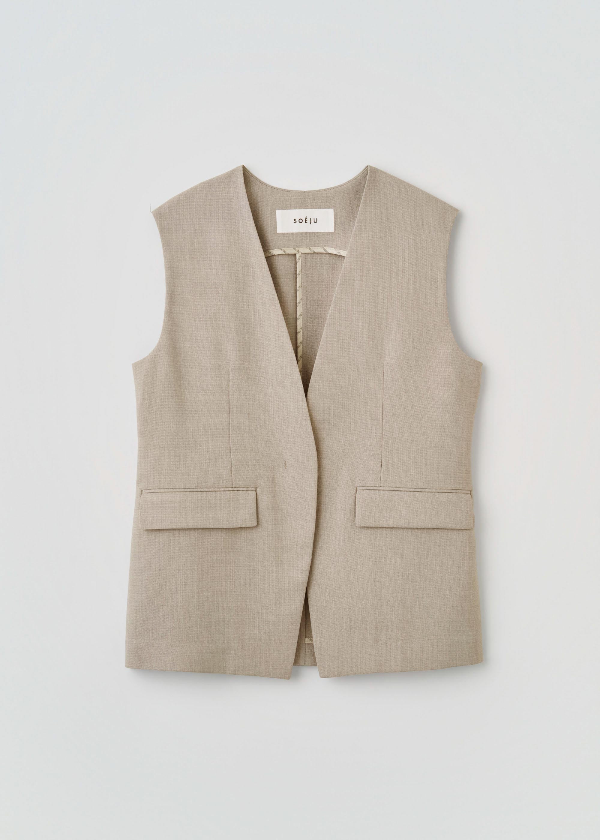 リネンライクノーカラージレ