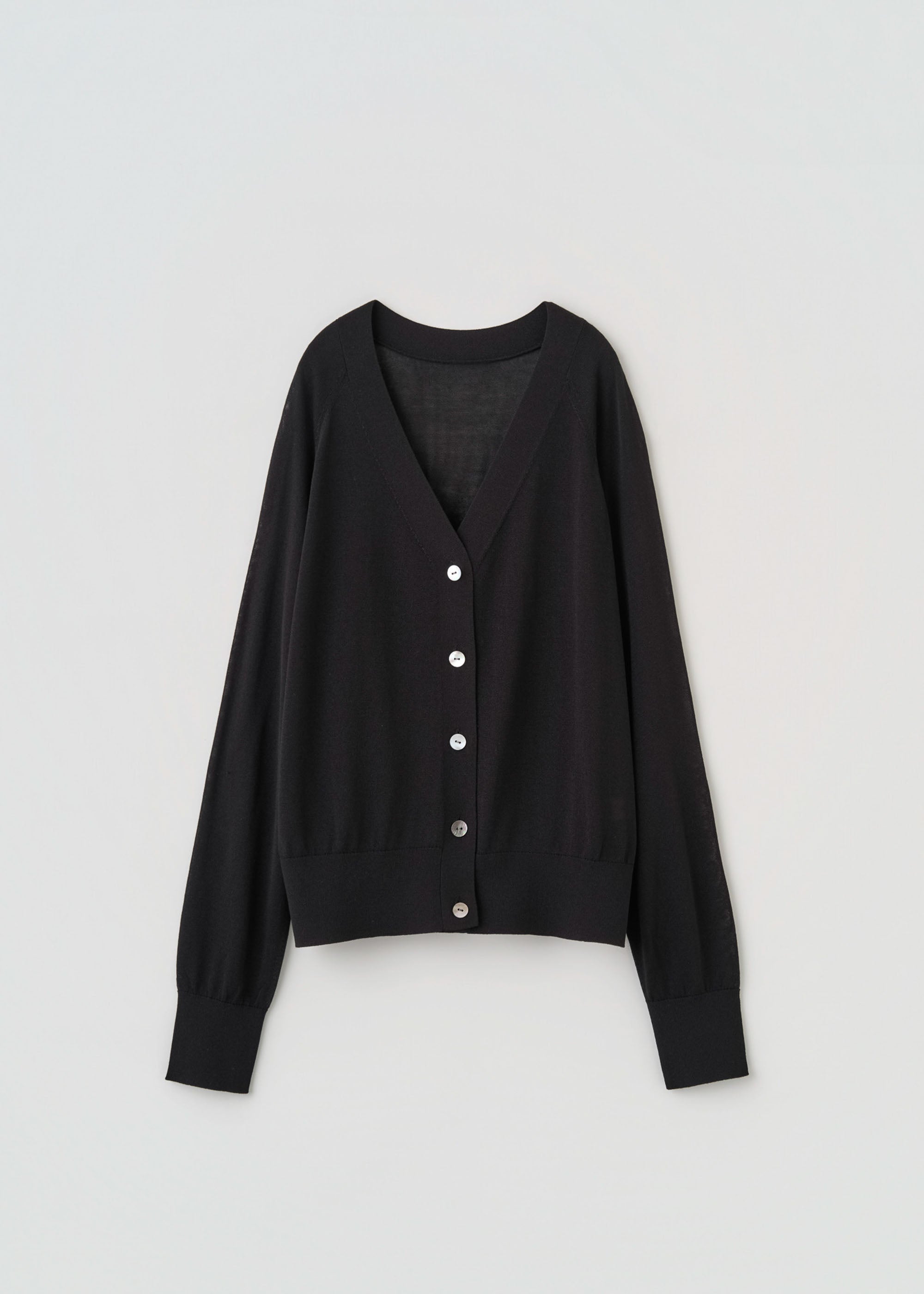 Cotton Sheer Vネック カーディガンブラック Cotton Sheer Vネック カーディガン 【公式通販】