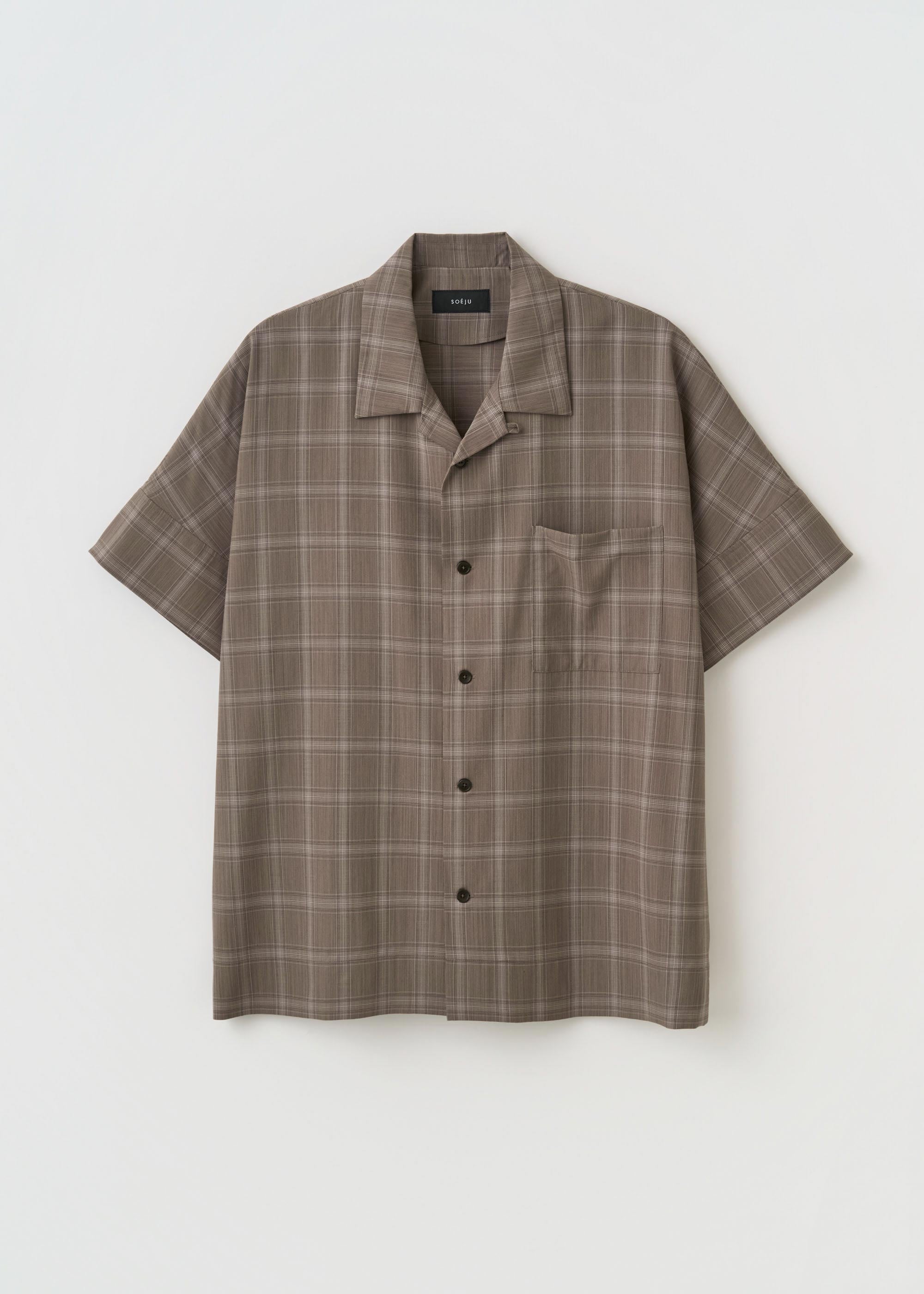 スーパー140ライトウールオープンカラーシャツ