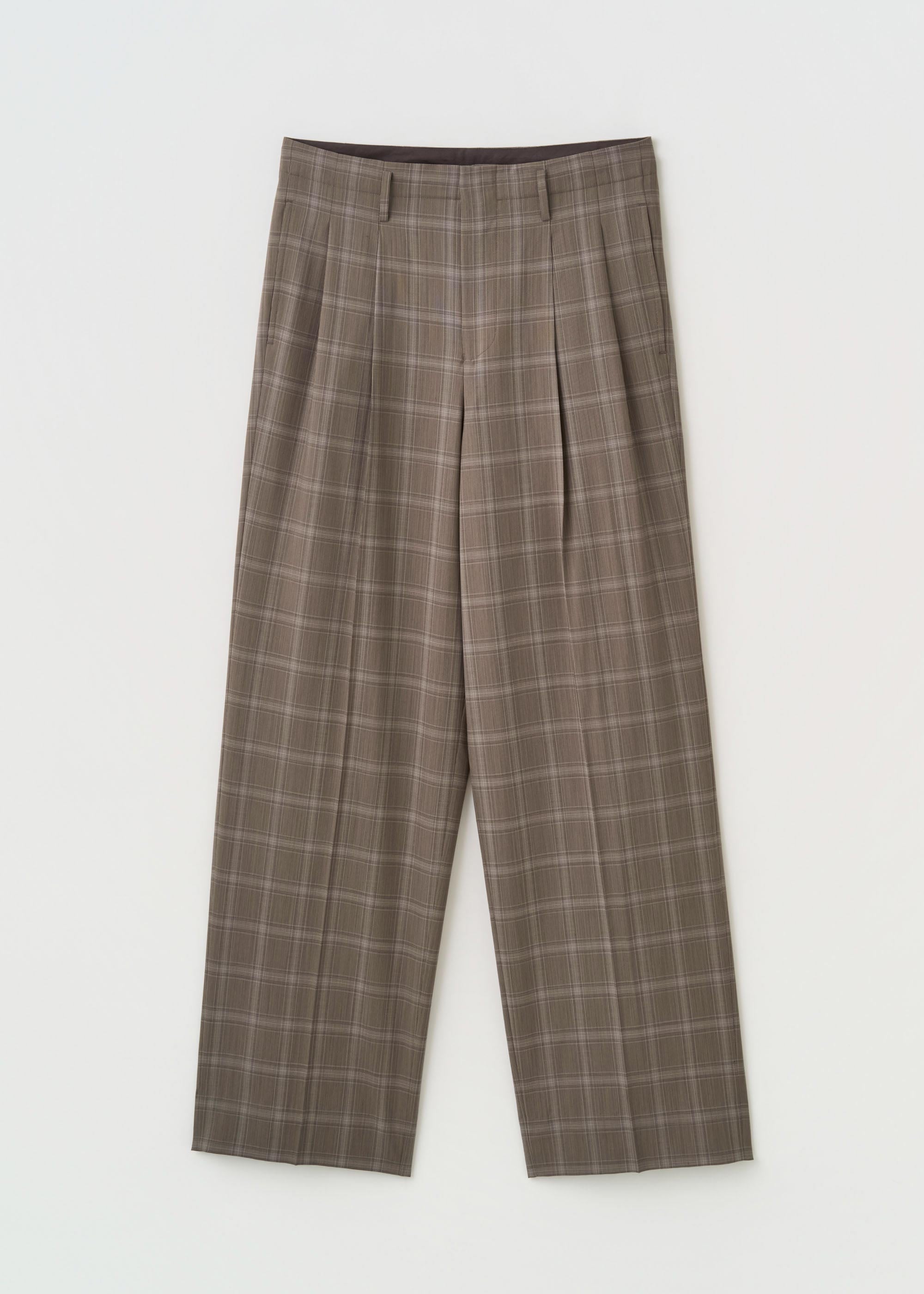 スーパー140ライトウールタックワイドストレートパンツ