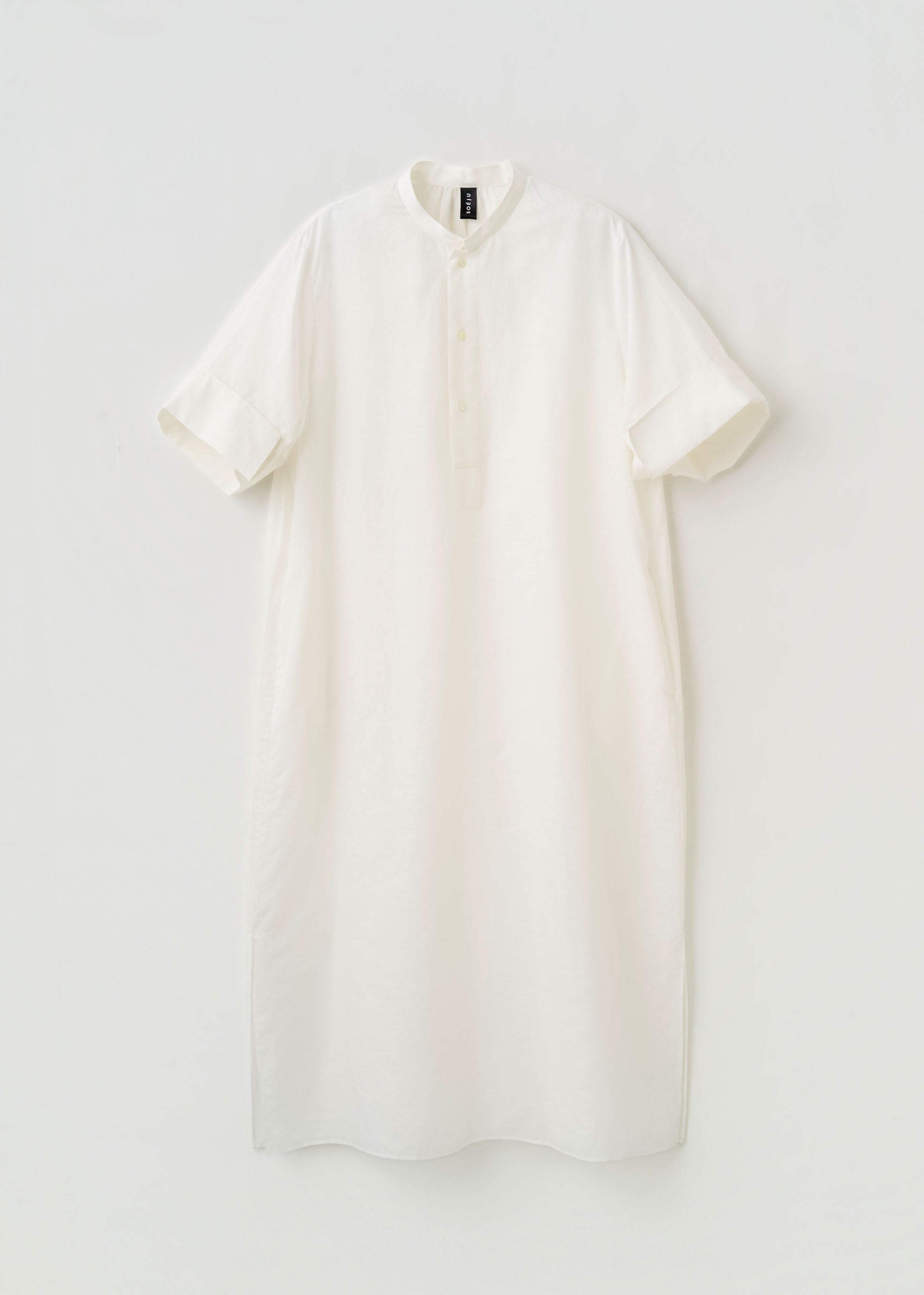 ヘンプコットンダブルカフスシャツワンピース