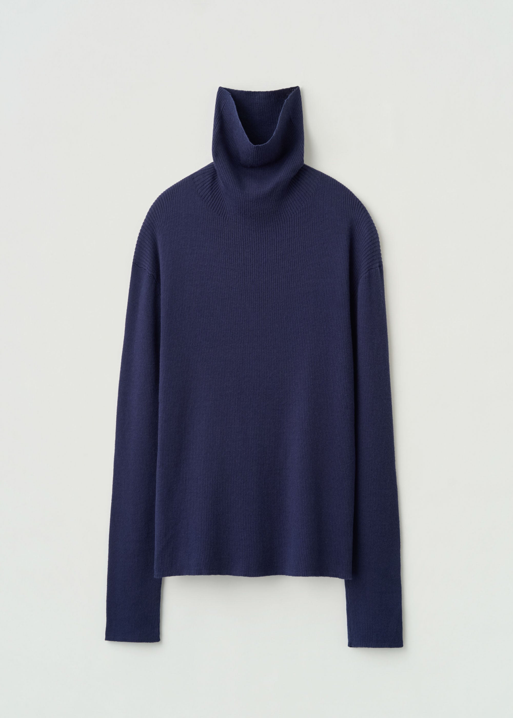 カシミヤ混リブニットタートル