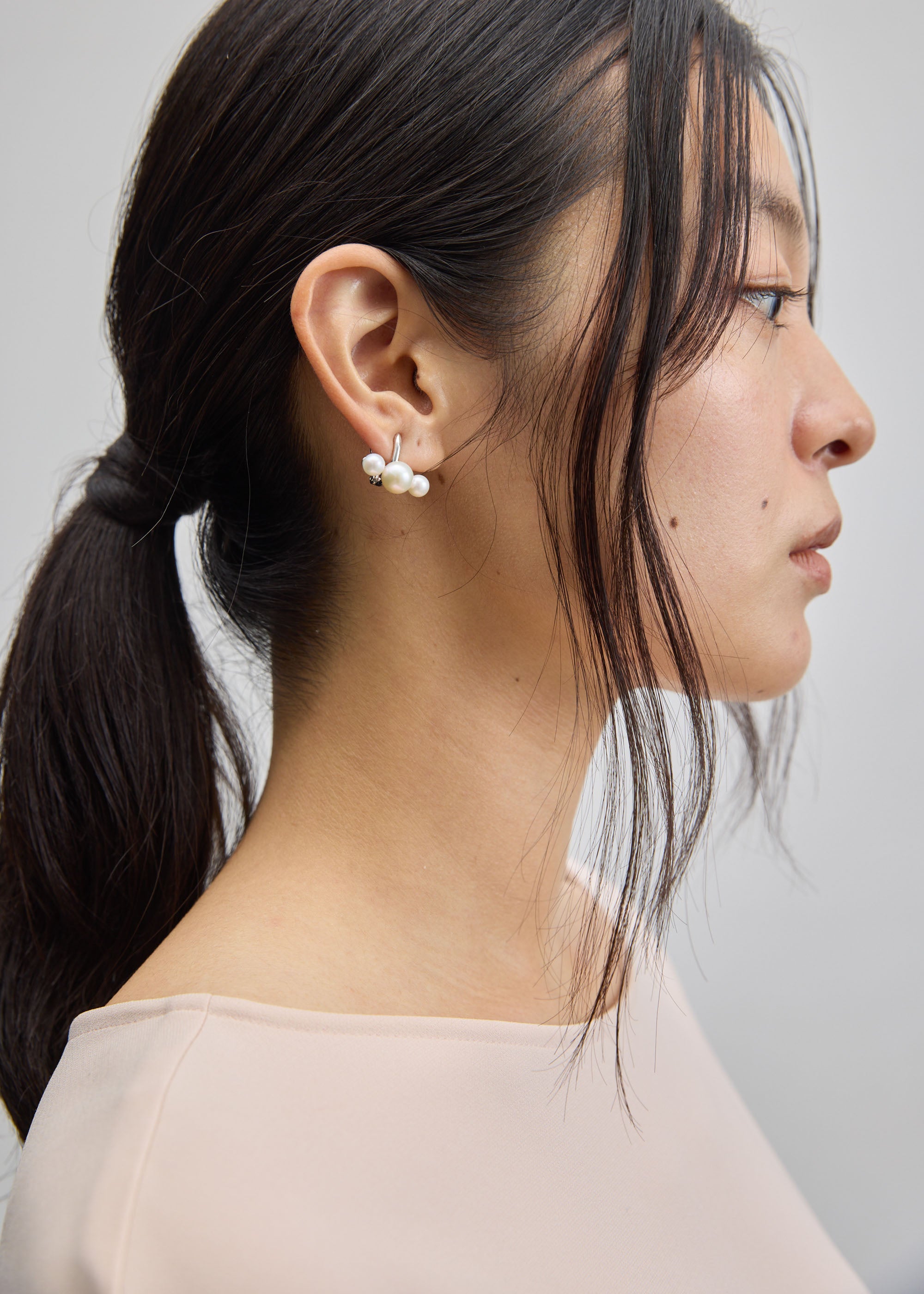 【No.683】ビジュー×つぶつぶ淡水パールのイヤリング/ピアス No.683】ビジュー×つぶつぶ淡水パールのイヤリング/ピアス