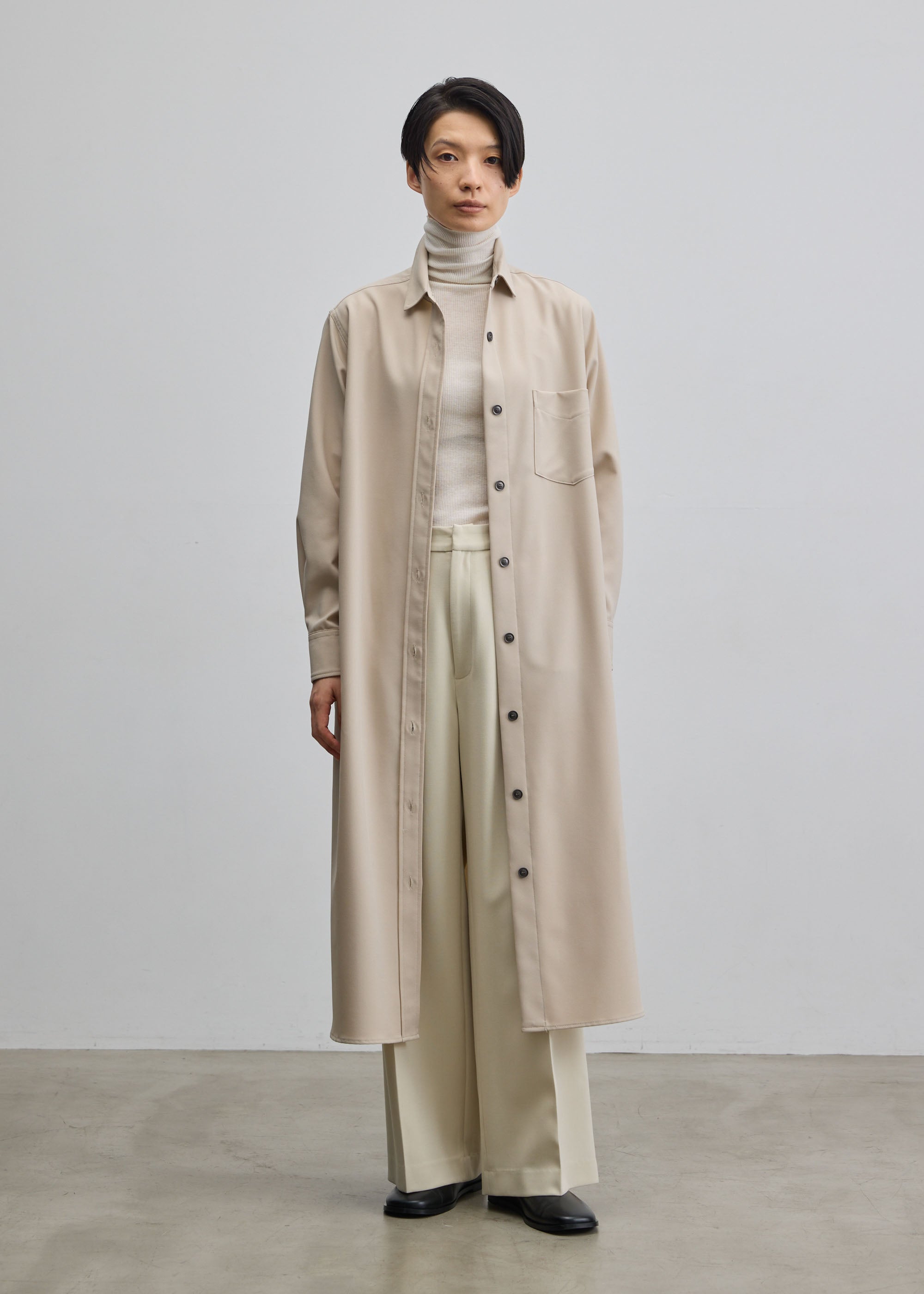 ゆう　SOÉJU ボウスタイルプルオーバー &ベルト ウールライク9分袖ワンピース-SOÉJU online store｜上質な大人の女性の