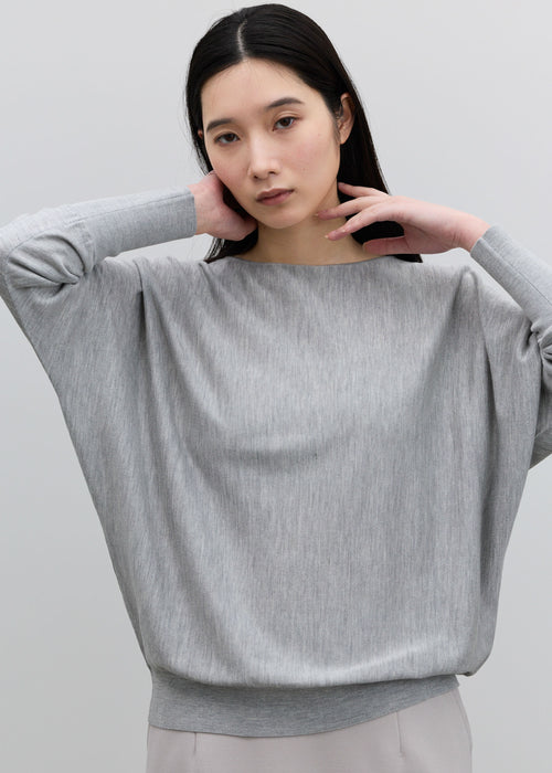 シルクコットンボートネックニット