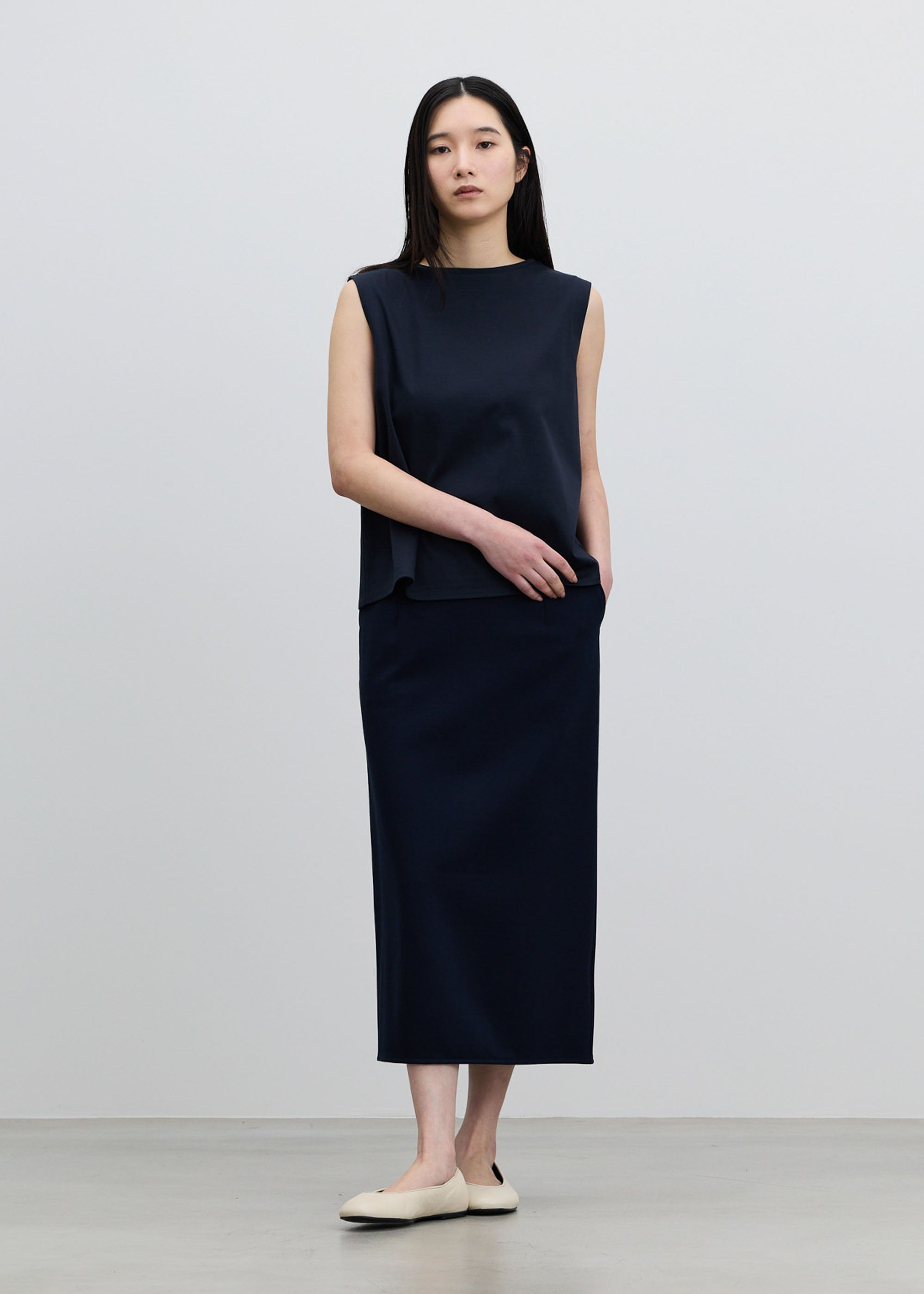 【美品】SOÉJU ダブルジャージーペンシルスカート　白　L ダブルジャージーペンシルスカート - SOÉJU online store｜上質な大人