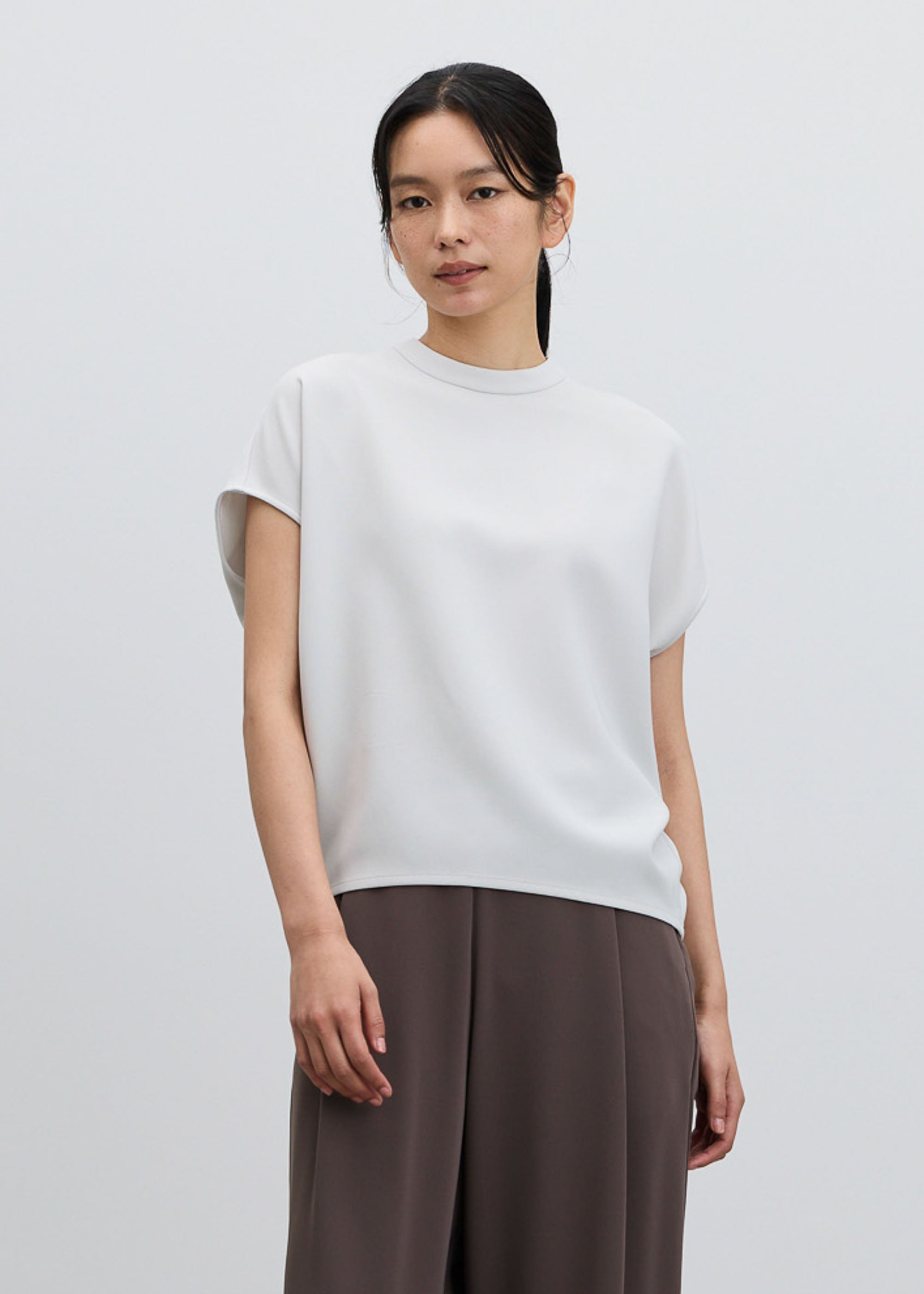 スタンドカラーコクーンブラウス