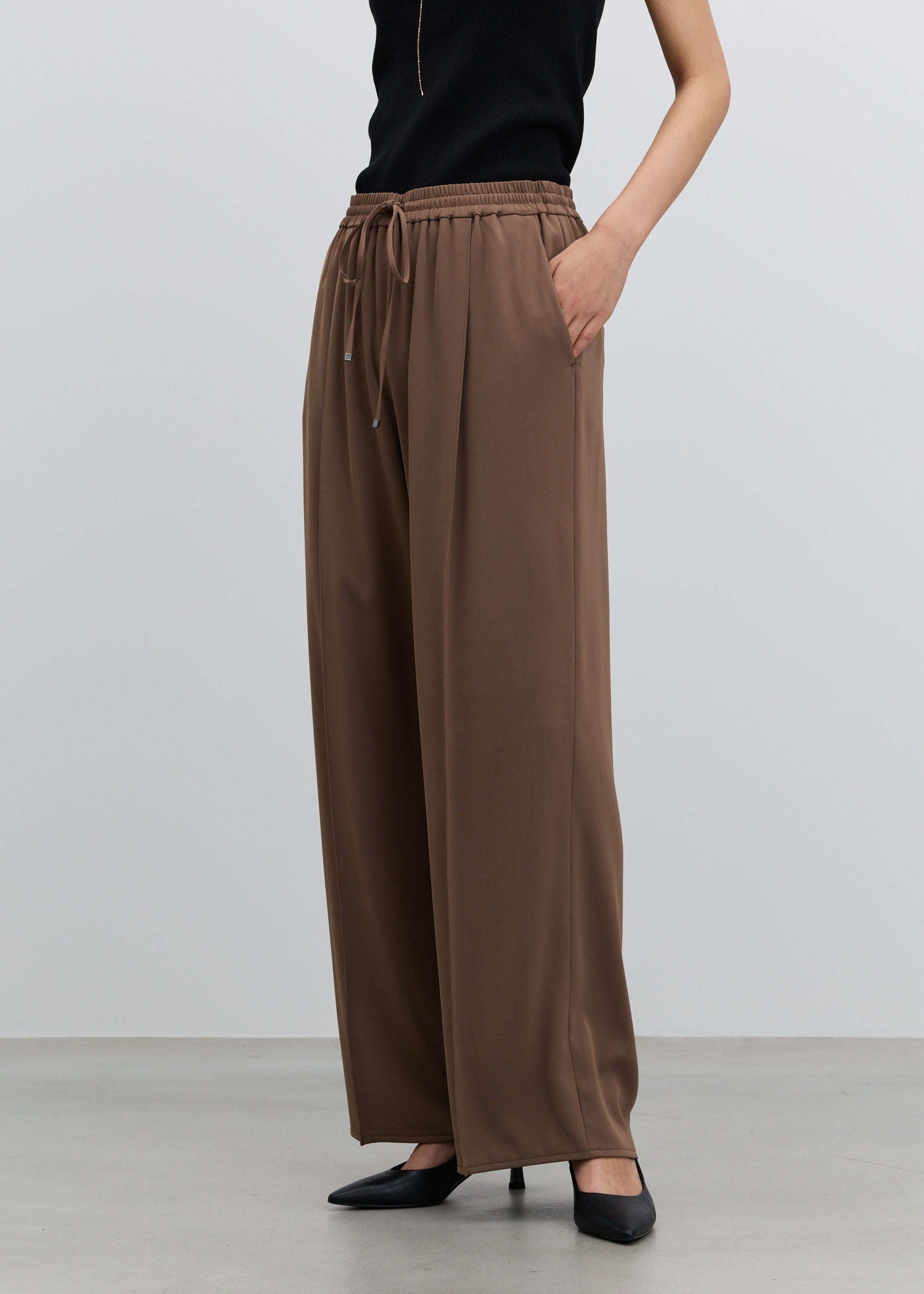 ヴィンテージサテンドロストワイドパンツ