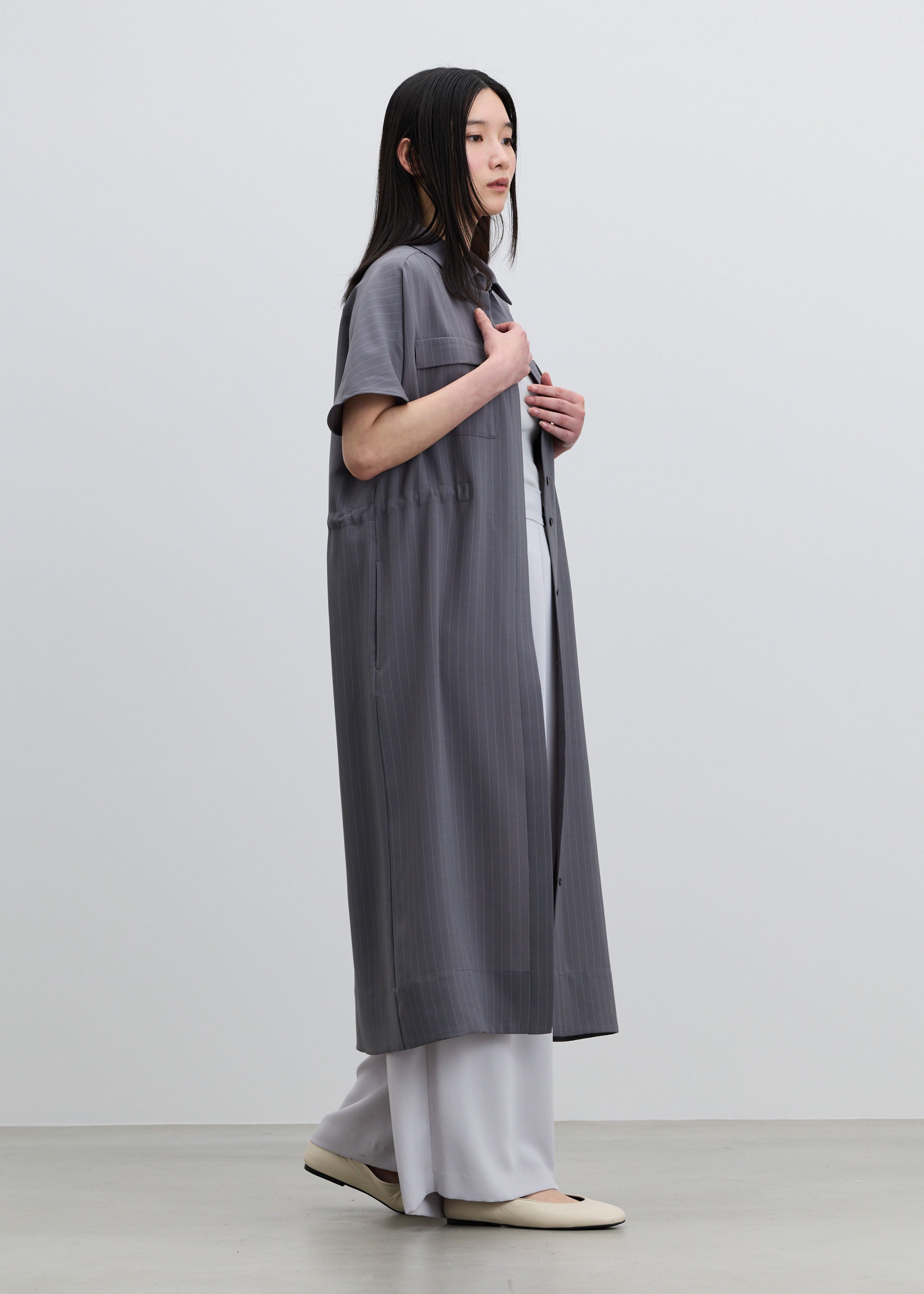 ロングシャツワンピース