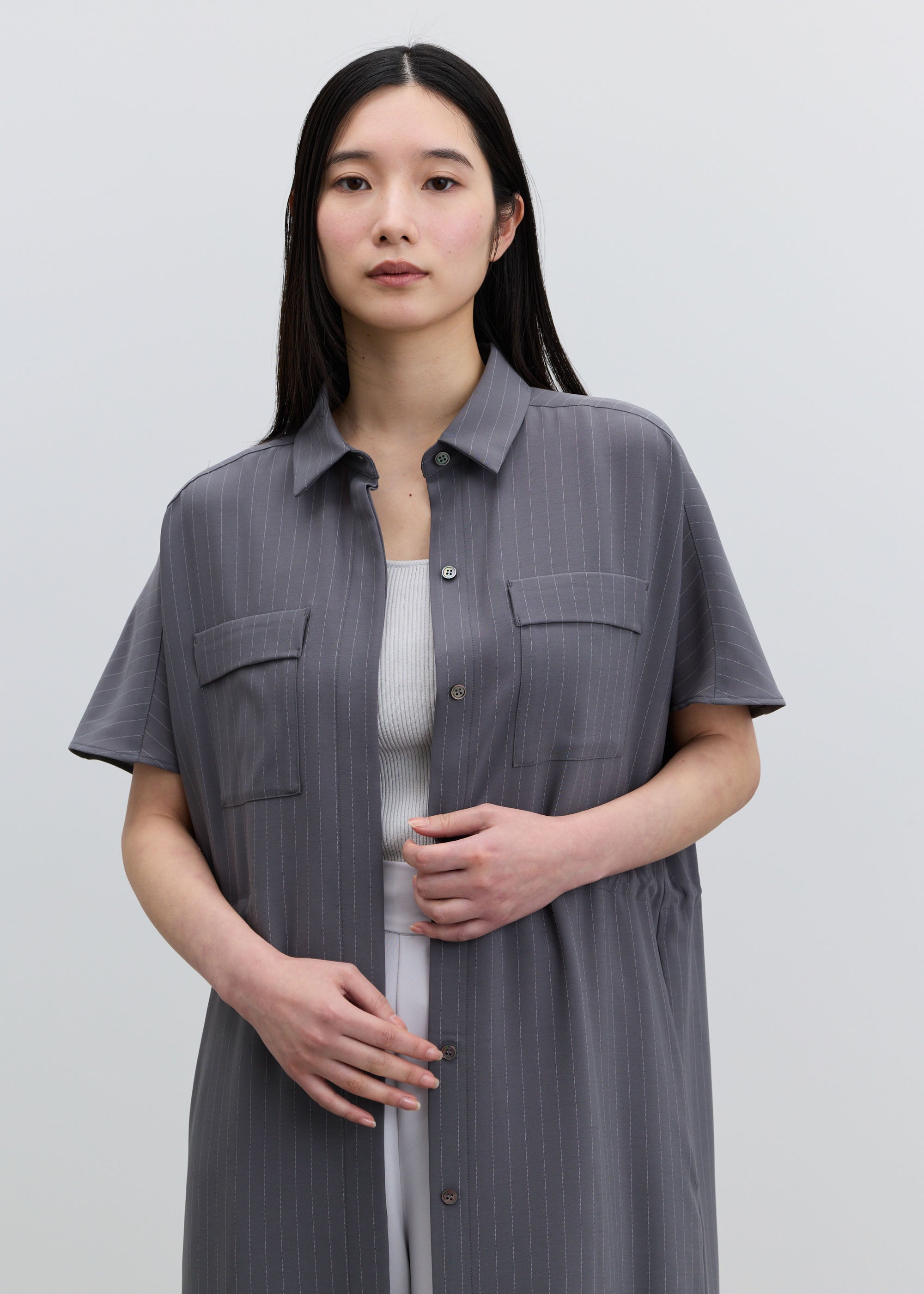 ロングシャツワンピース