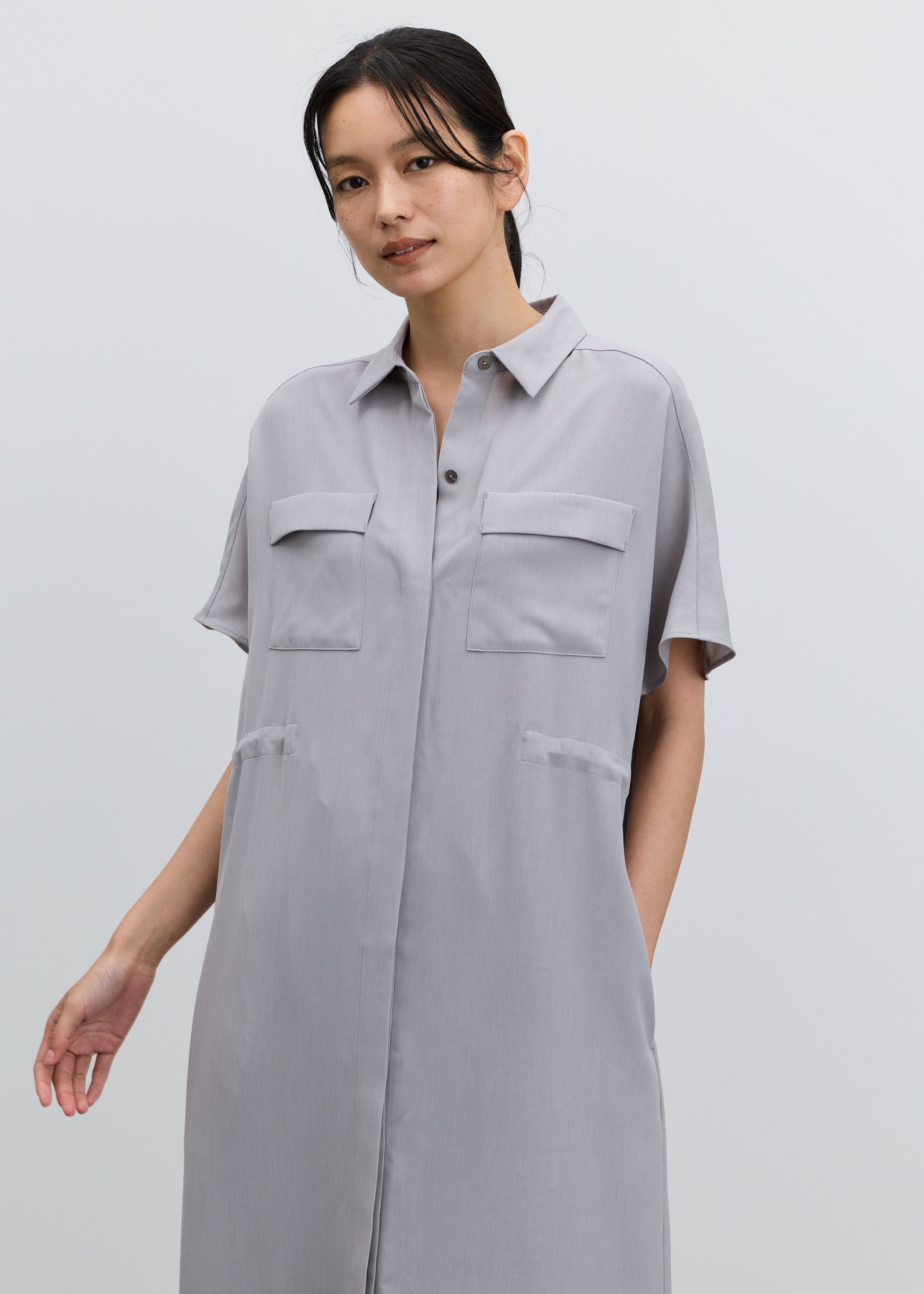 ロングシャツワンピース