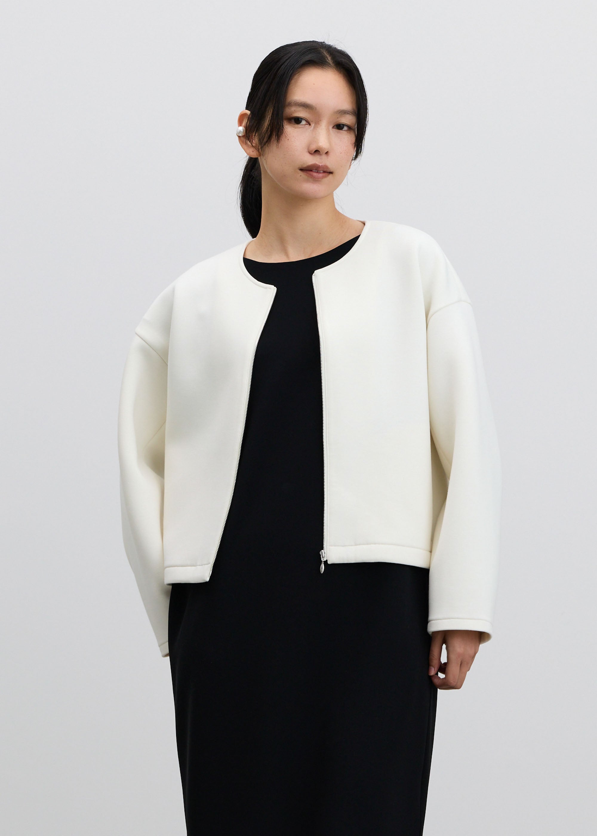 ソフトダブルフェイスショートブルゾン