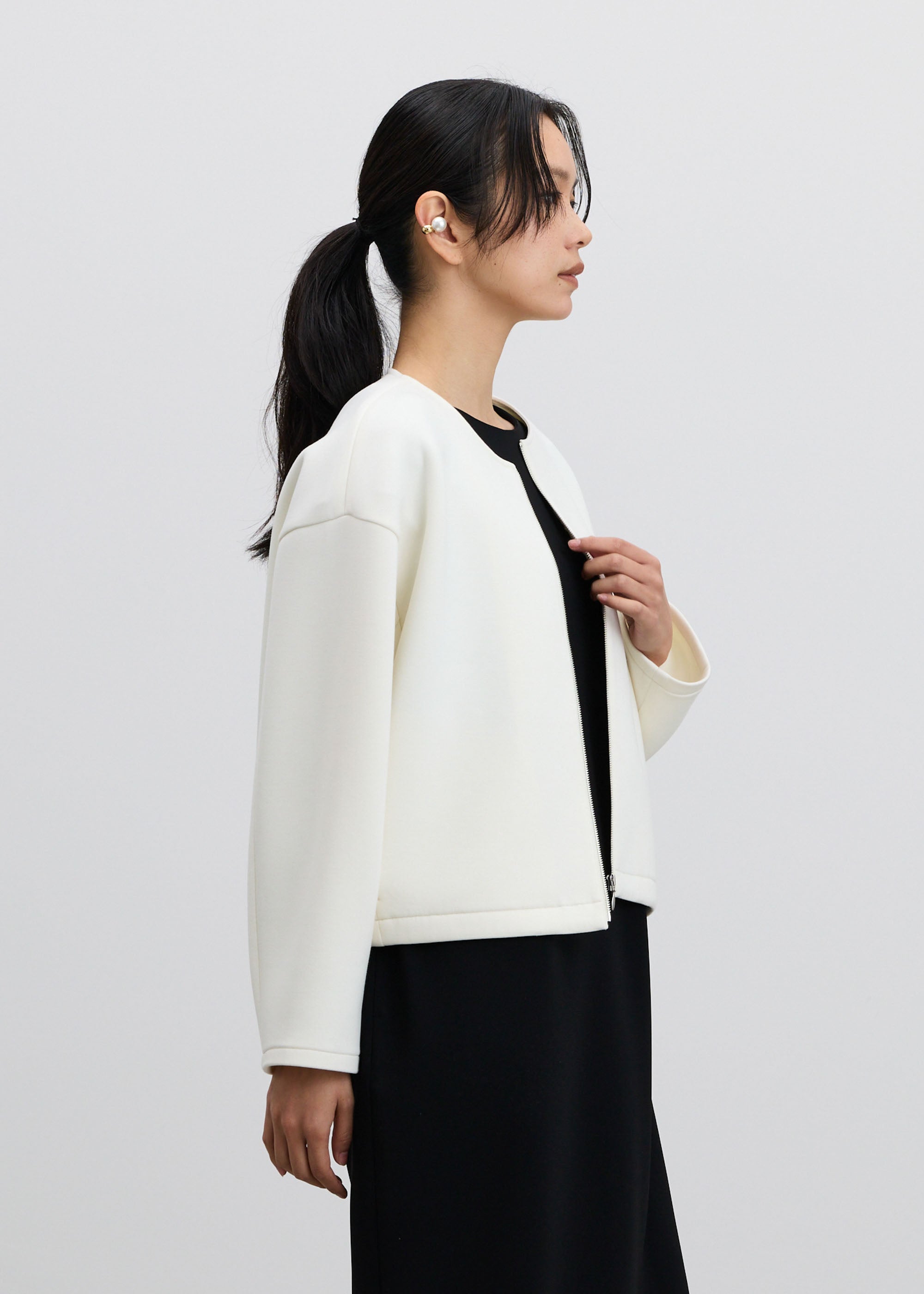 ソフトダブルフェイスショートブルゾン