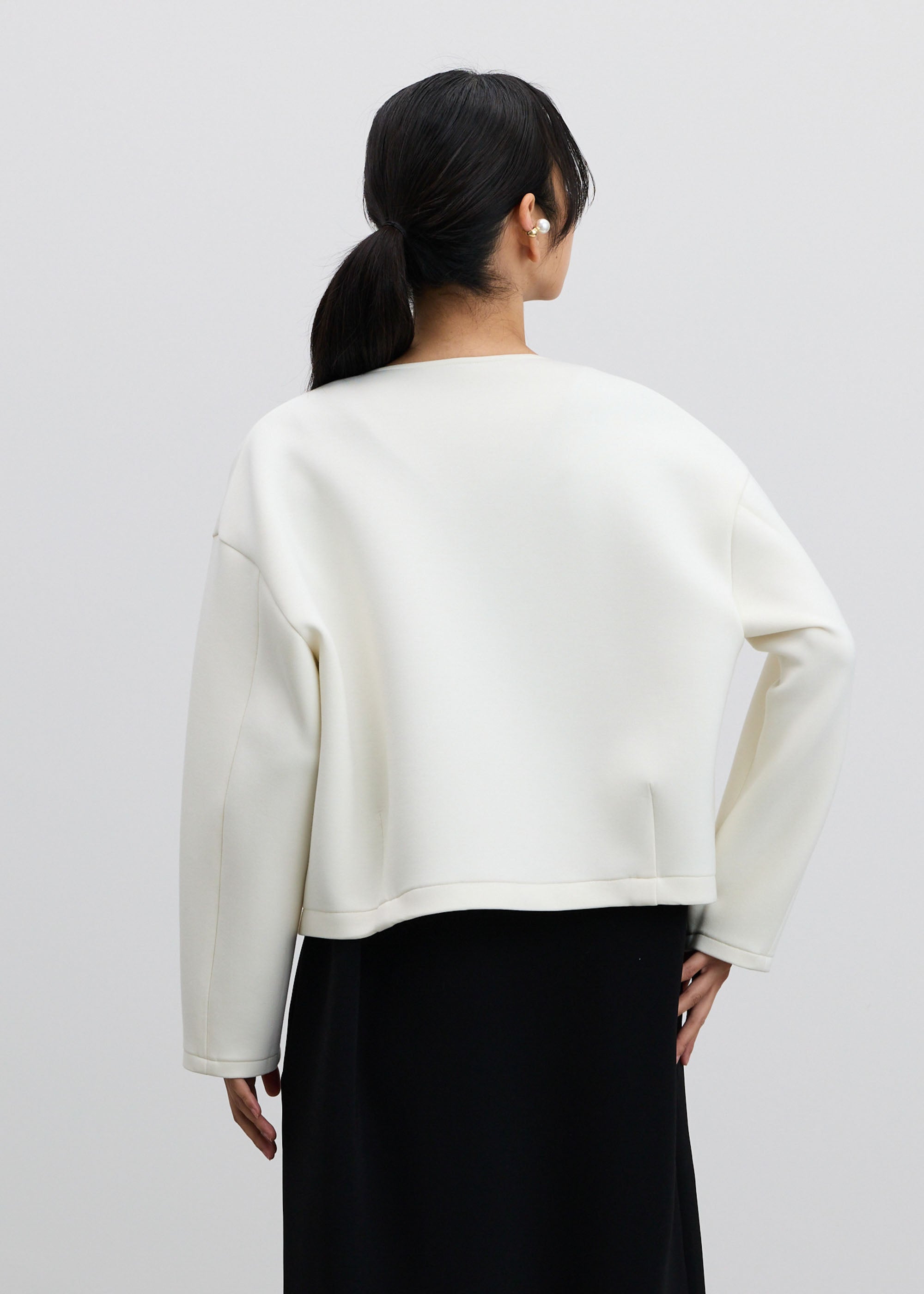 ソフトダブルフェイスショートブルゾン