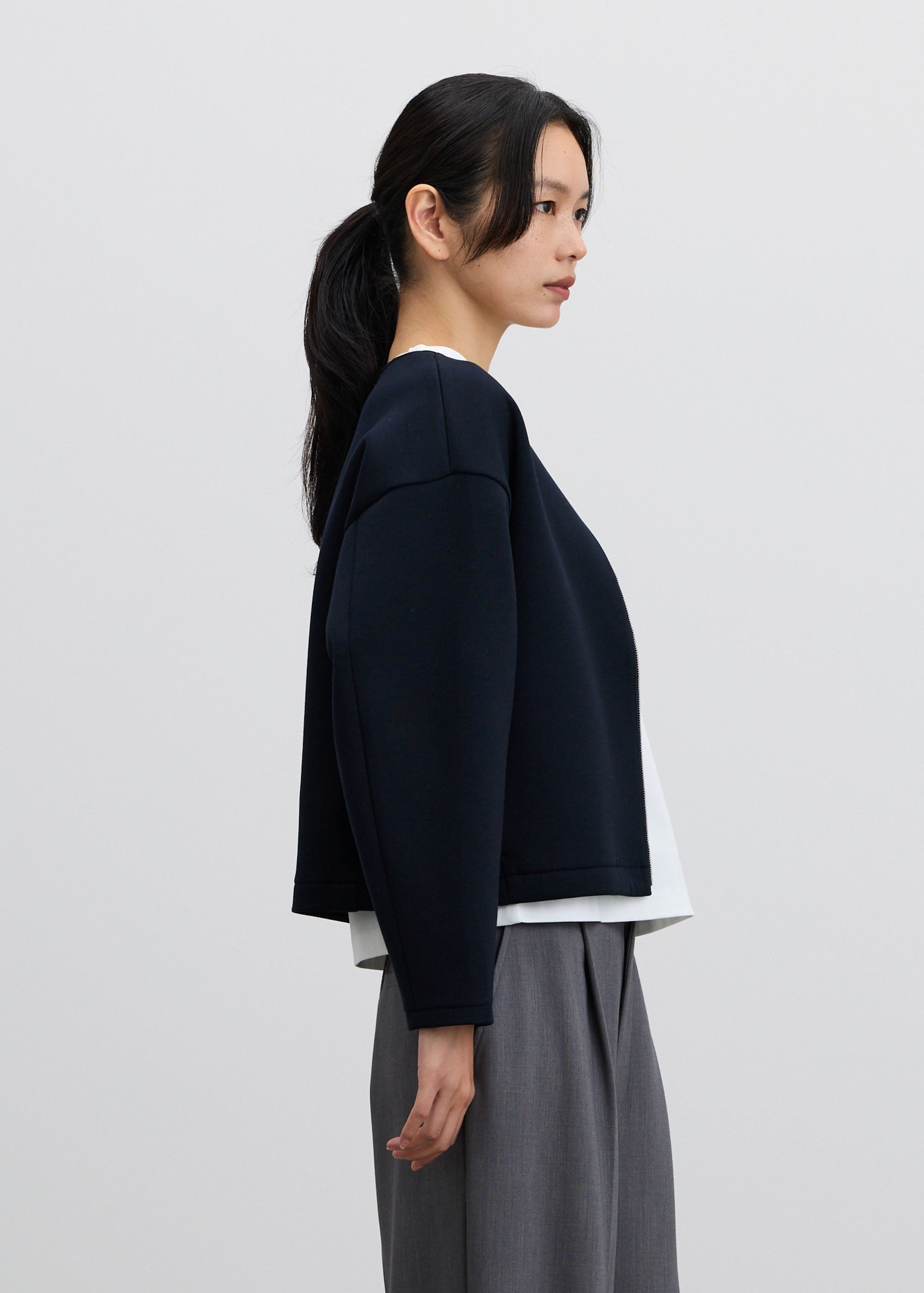 ソフトダブルフェイスショートブルゾン