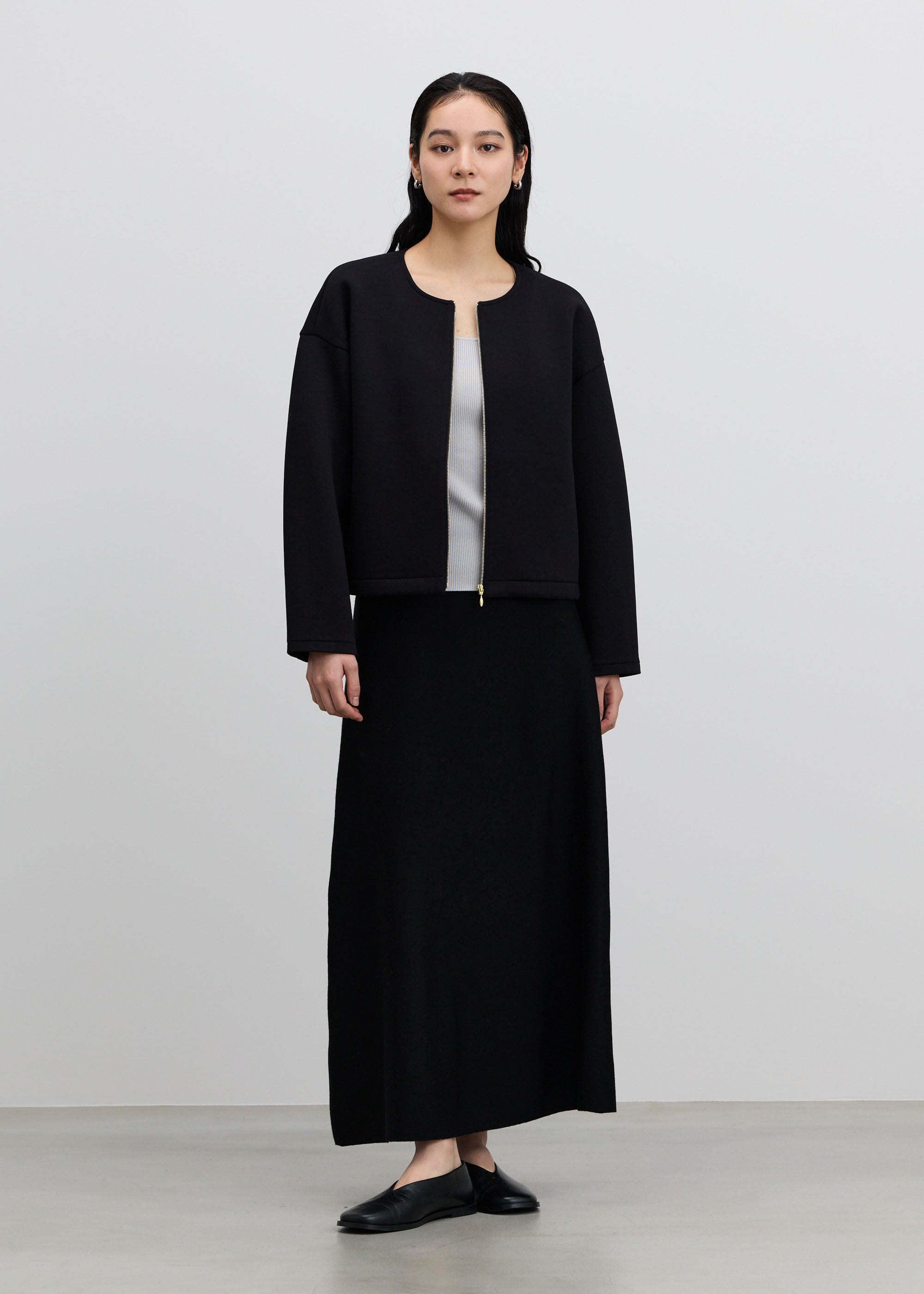 ソフトダブルフェイスショートブルゾン