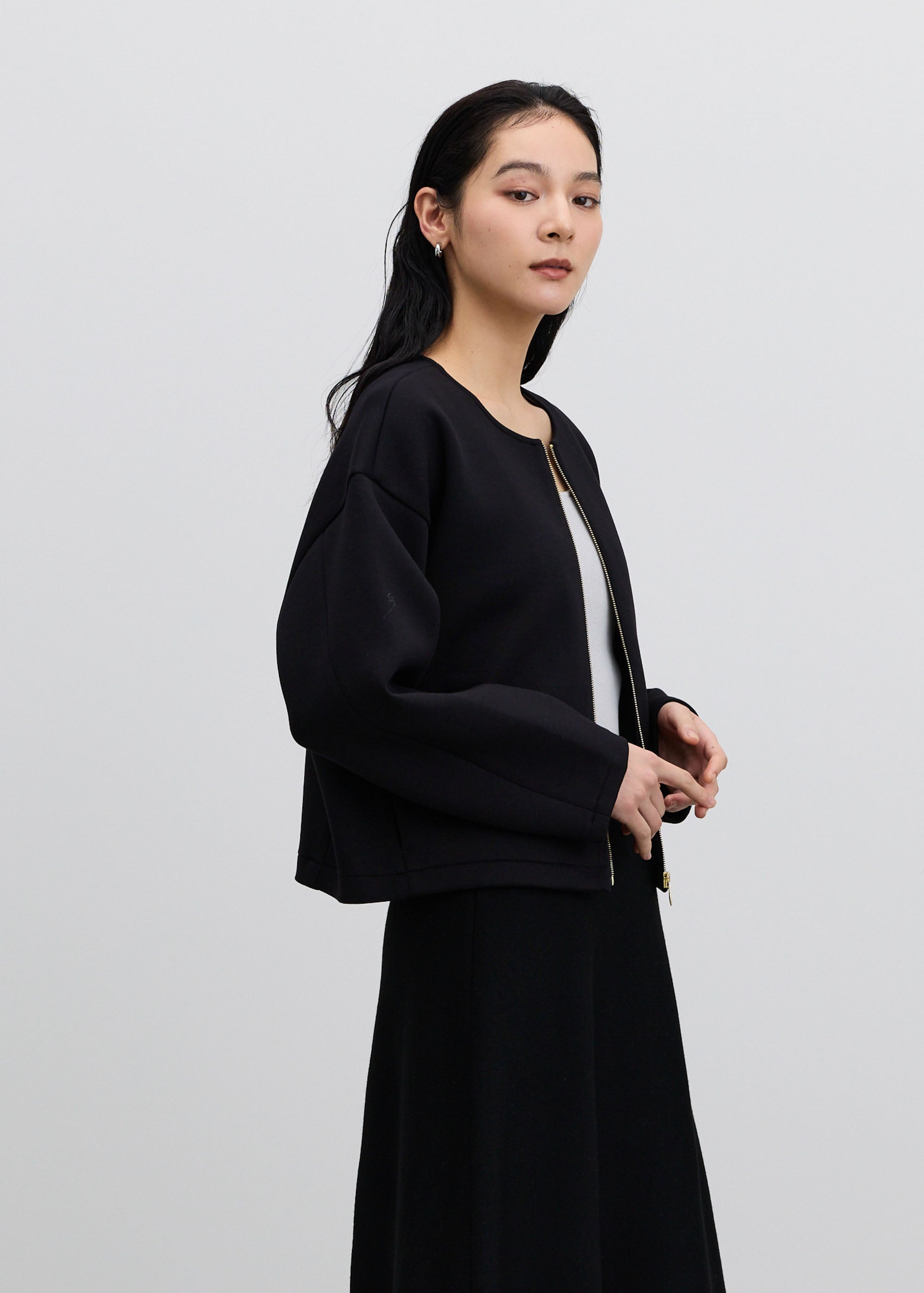 ソフトダブルフェイスショートブルゾン