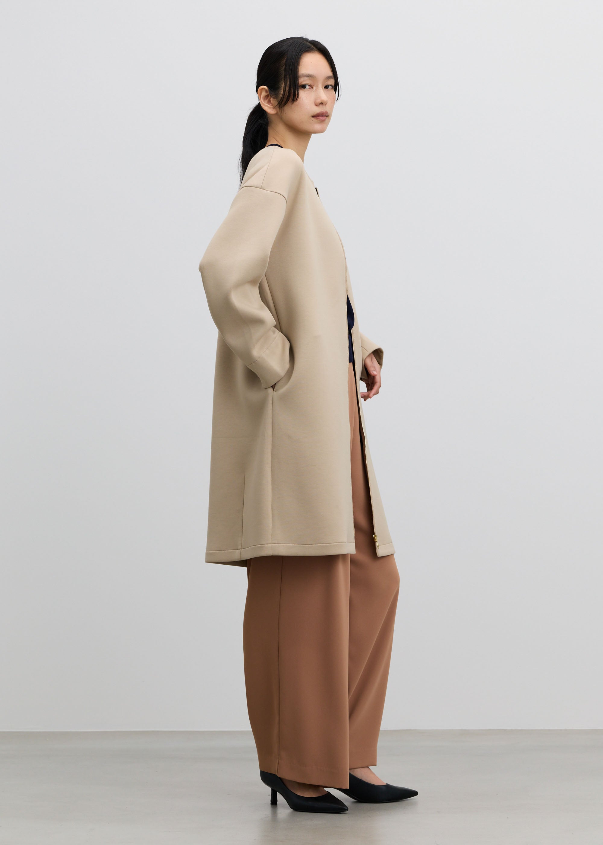 ソフトダブルフェイスジップコート